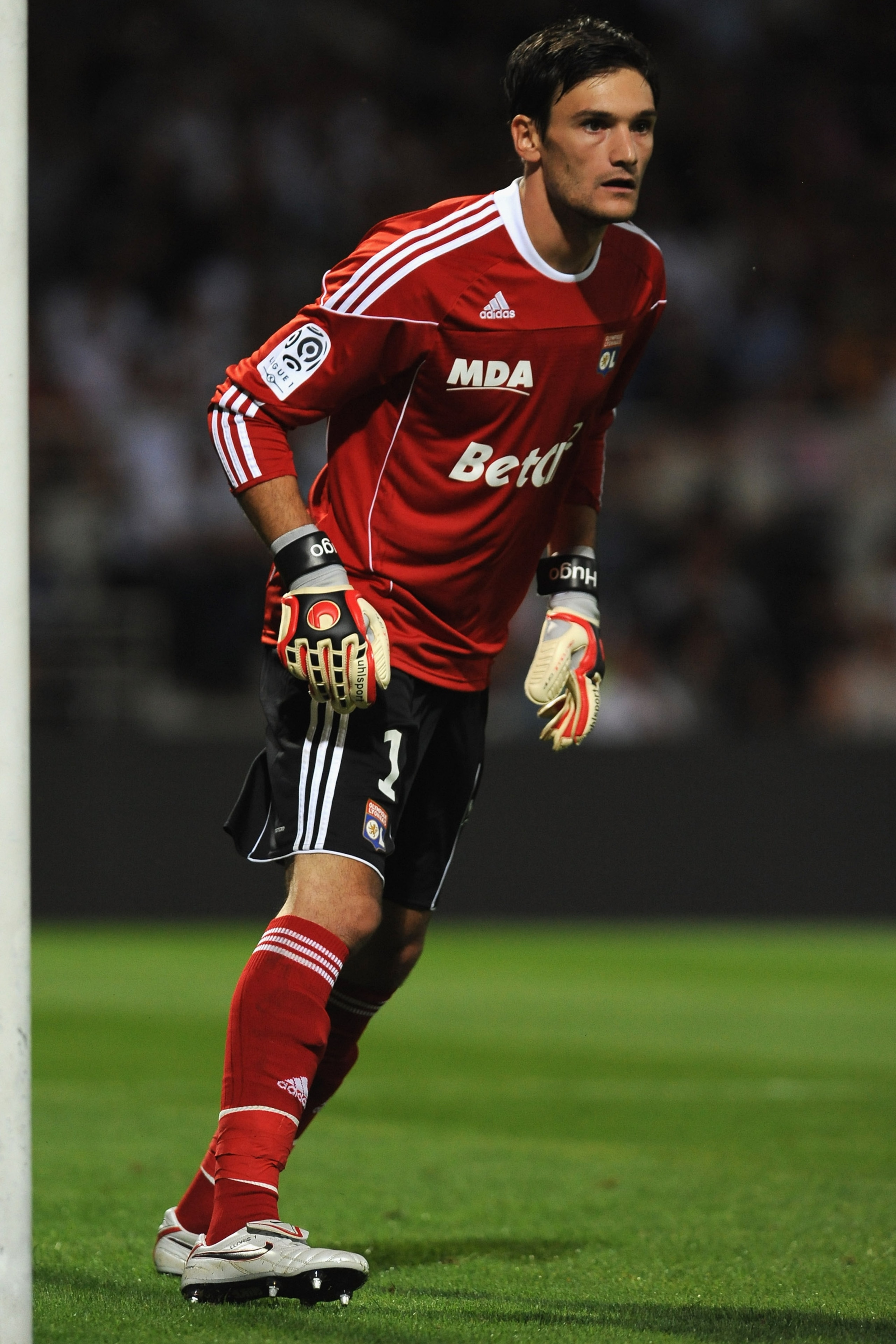 LYON, FRANCE - AUGUST 07:  Hugo Lloris of Olympique Lyonnais in action during the Ligue 1 match between Olympique Lyonnais and AS Monaco FC at Gerland Stadium on August 7, 2010 in Lyon, France.  (Photo by Valerio Pennicino/Getty Images)