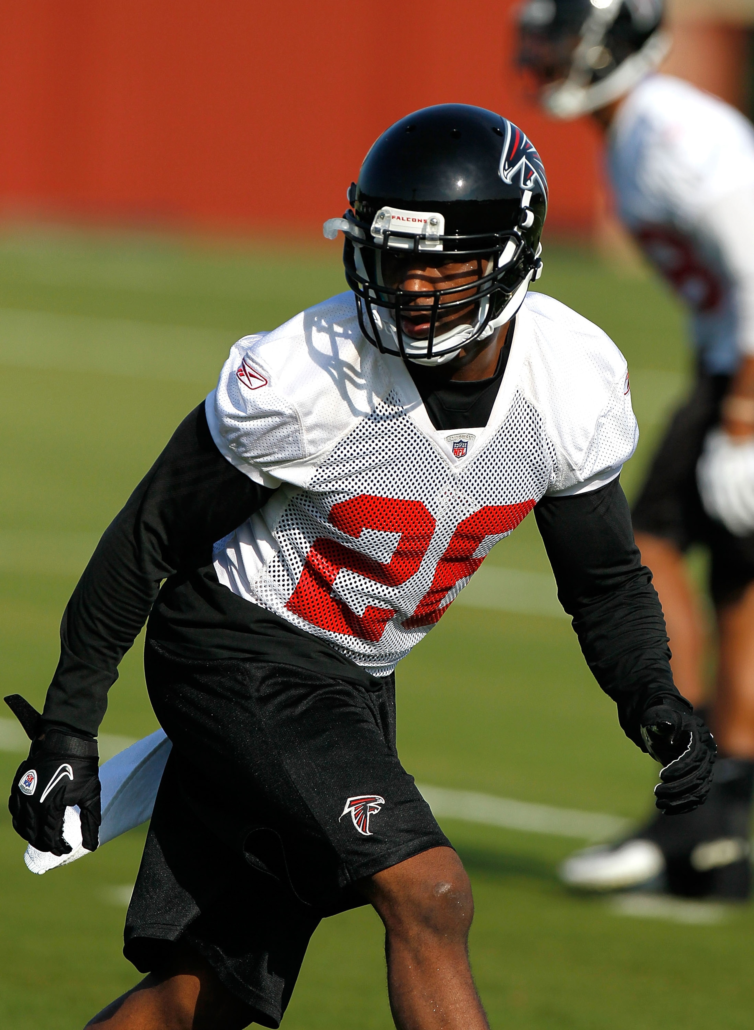 FLOWERY BRANCH, GA - JULY 30:  Erik Coleman #26 of the Atlanta Falcons runs drills during opening day of training camp on July 30, 2010 at the Falcons Training Complex in Flowery Branch, Georgia.  (Photo by Kevin C. Cox/Getty Images)