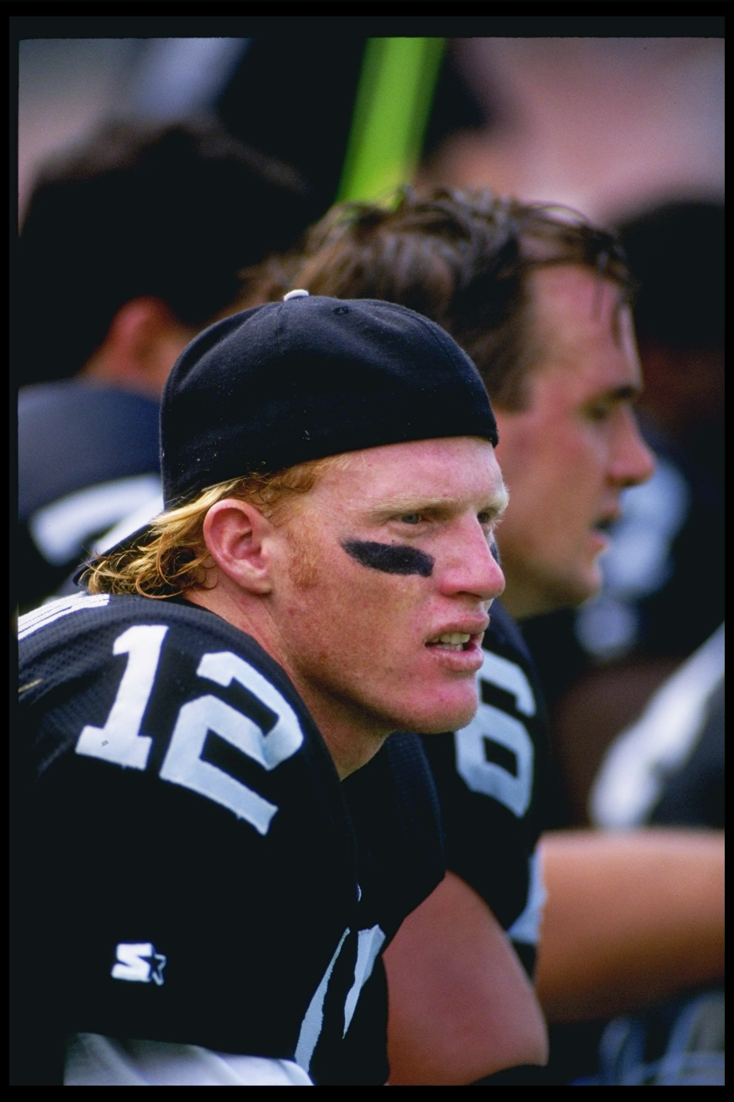 4 Oct 1992:  Quarterback Todd Marinovich of the Los Angeles Raiders looks on during a game against the New York Giants at the Los Angeles Memorial Stadium in os Angeles, California.  The Cowboys won the game, 13-10Mandatory Credit: Ken Levine  /Allsport