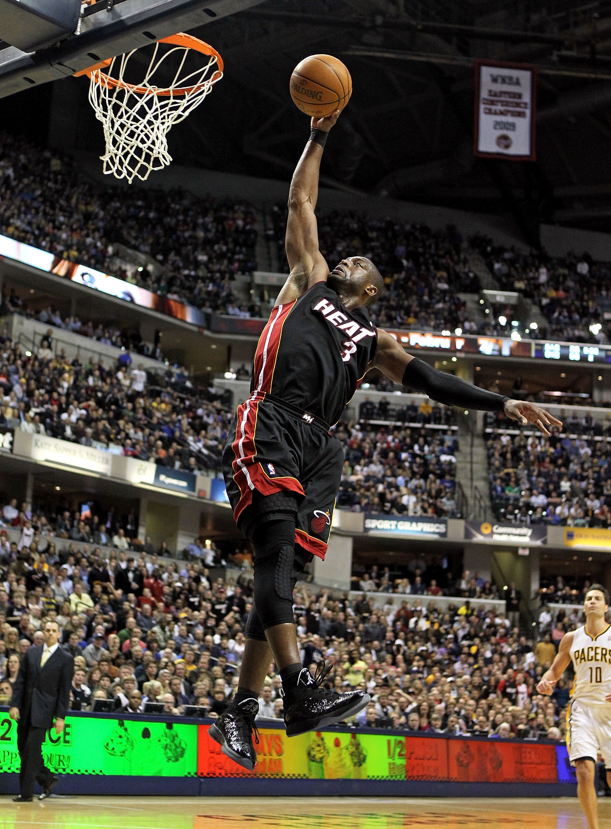 INDIANAPOLIS - FEBRUARY 15:  Dwyane Wade #3 of the Miami Heat shoots the ball during the NBA game against the Indiana Pacers at Conseco Fieldhouse on February 15, 2011 in Indianapolis, Indiana.   The Heat won 110-103.   NOTE TO USER: User expressly acknow