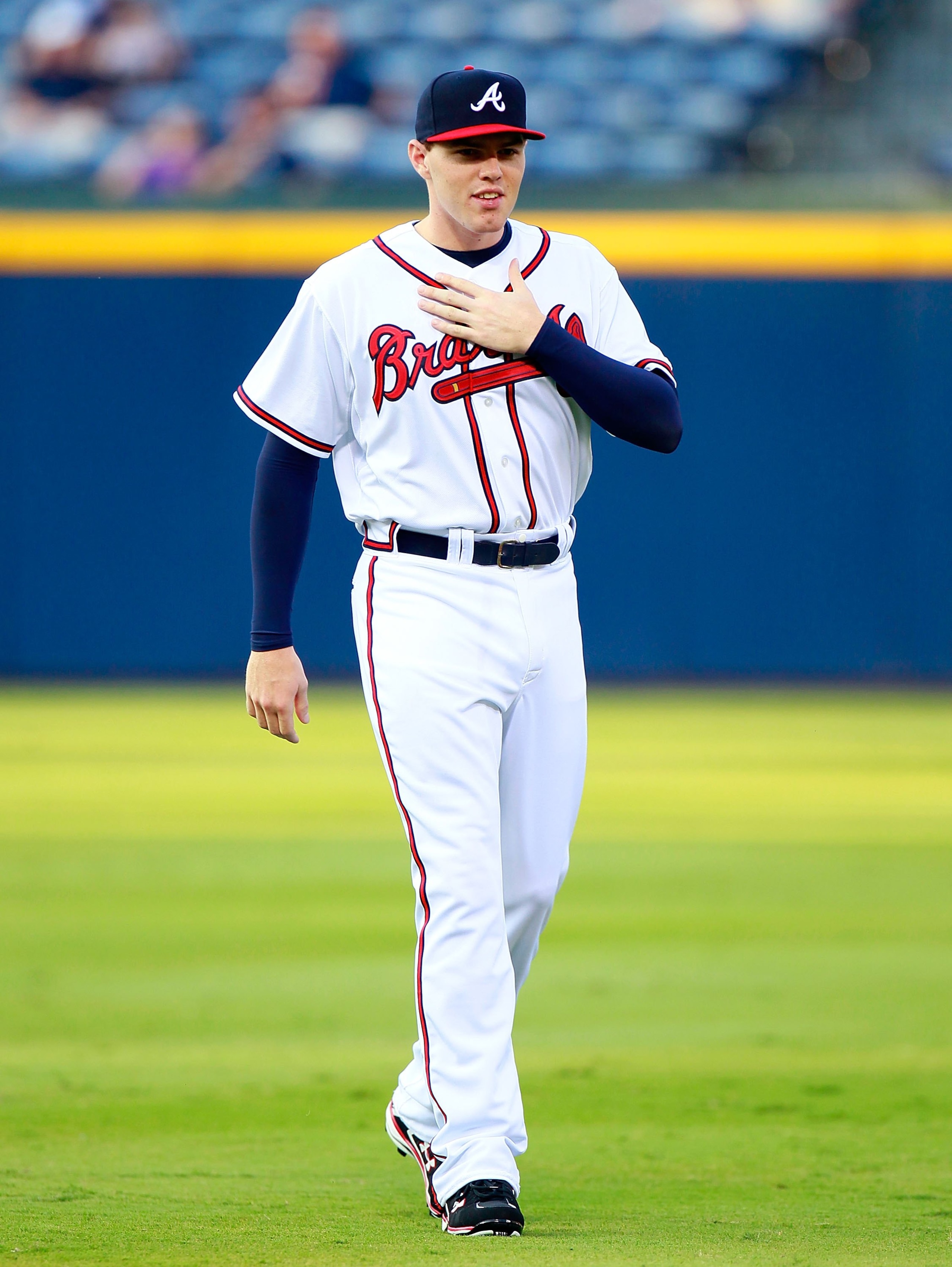 ATLANTA - SEPTEMBER 01: Freddie Freeman #5 of the Atlanta Braves against the New York Mets at Turner Field on September 1, 2010 in Atlanta, Georgia. (Photo by Kevin C. Cox/Getty Images) ATLANTA - SEPTEMBER 01: Freddie Freeman #5 of the Atlanta Braves against the New York Mets at Turner Field on September 1, 2010 in Atlanta, Georgia. (Photo by Kevin C. Cox/Getty Images)