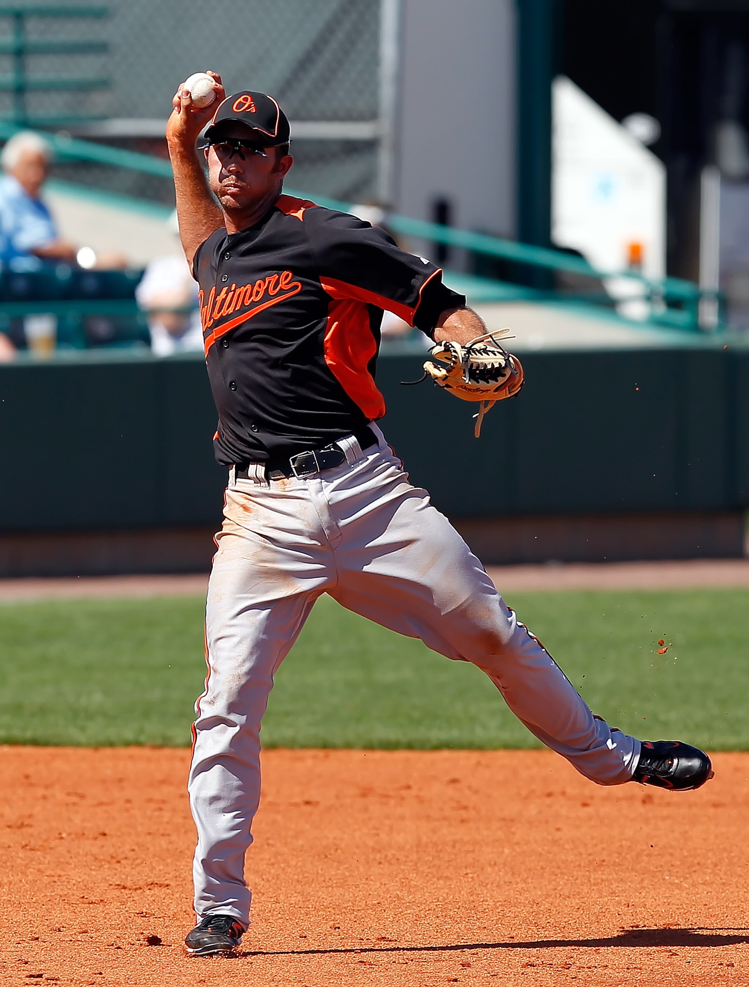 BRADENTON, FL - FEBRUARY 28: Shortstop J.J. Hardy #2 of the Baltimore Orioles throws over to first for an out against the Pittsburgh Pirates during a Grapefruit League Spring Training Game at McKechnie Field on February 28, 2011 in Bradenton, Florida. ( BRADENTON, FL - FEBRUARY 28: Shortstop J.J. Hardy #2 of the Baltimore Orioles throws over to first for an out against the Pittsburgh Pirates during a Grapefruit League Spring Training Game at McKechnie Field on February 28, 2011 in Bradenton, Florida. (