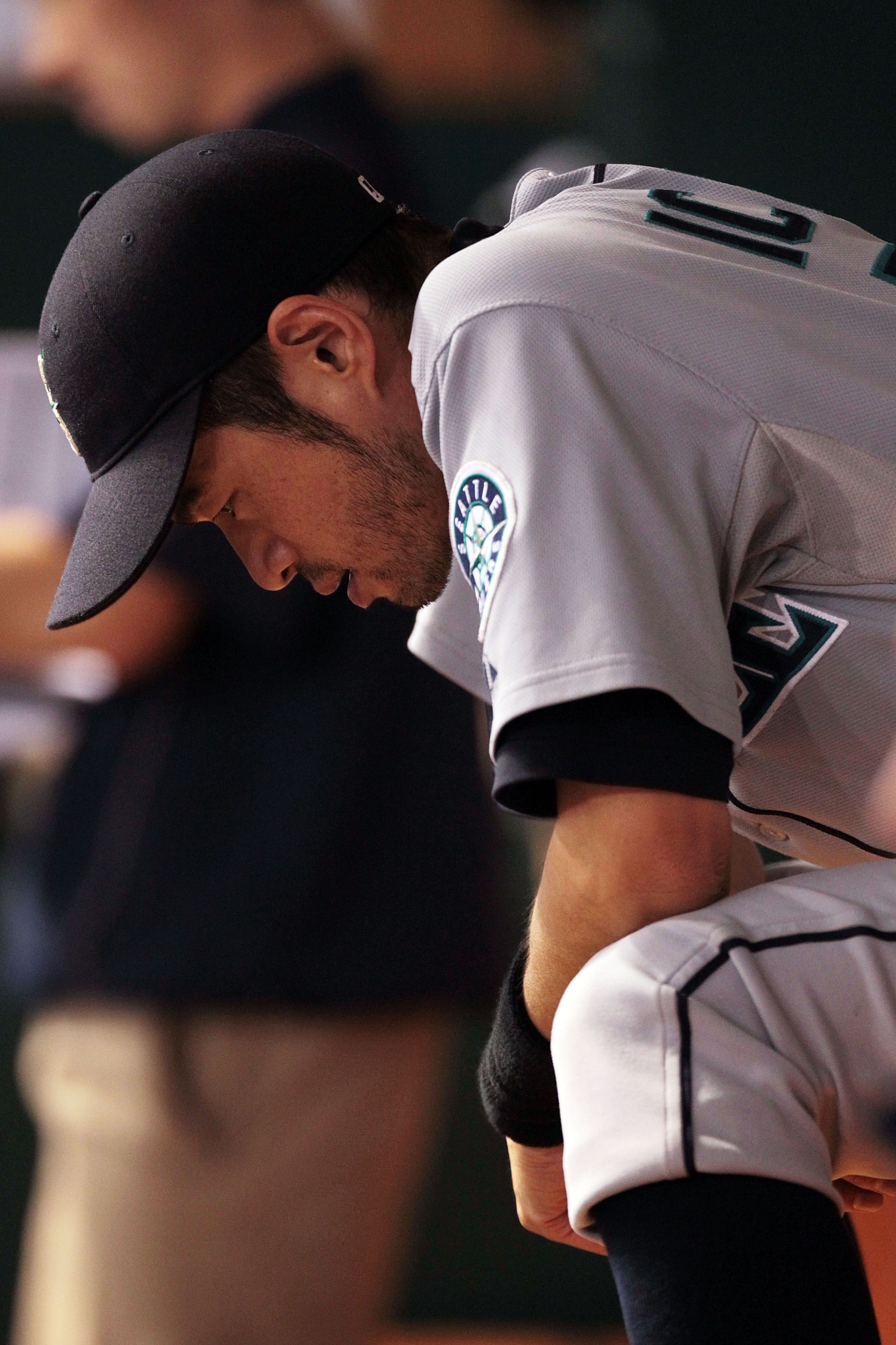 ST PETERSBURG, FL - SEPTEMBER 25: Ichiro Suzuki #51 of the Seattle Mariners sits in the dugout between at bats against the Tampa Bay Rays at Tropicana Field on September 25, 2010 in St. Petersburg, Florida. (Photo by Eliot J. Schechter/Getty Images) ST PETERSBURG, FL - SEPTEMBER 25: Ichiro Suzuki #51 of the Seattle Mariners sits in the dugout between at bats against the Tampa Bay Rays at Tropicana Field on September 25, 2010 in St. Petersburg, Florida. (Photo by Eliot J. Schechter/Getty Images)