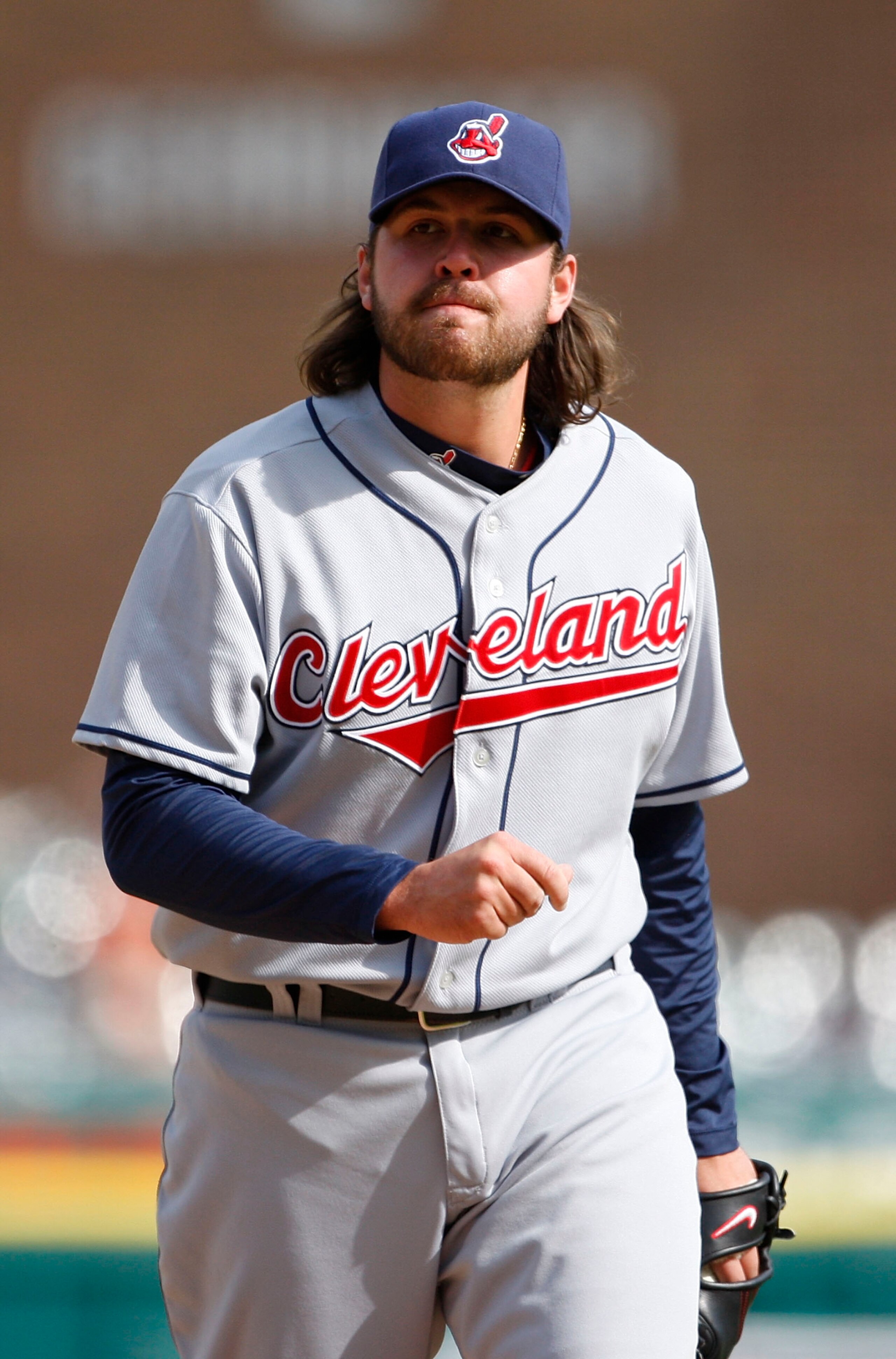 DETROIT - APRIL 11: Chris Perez #54 of the Cleveland Indians reacts after a wild pitch allows Carlos Guillen #9 of the Detroit Tigers to score the game winning run in the bottom of the ninth inning on April 11, 2010 at Comerica Park in Detroit, Michigan.