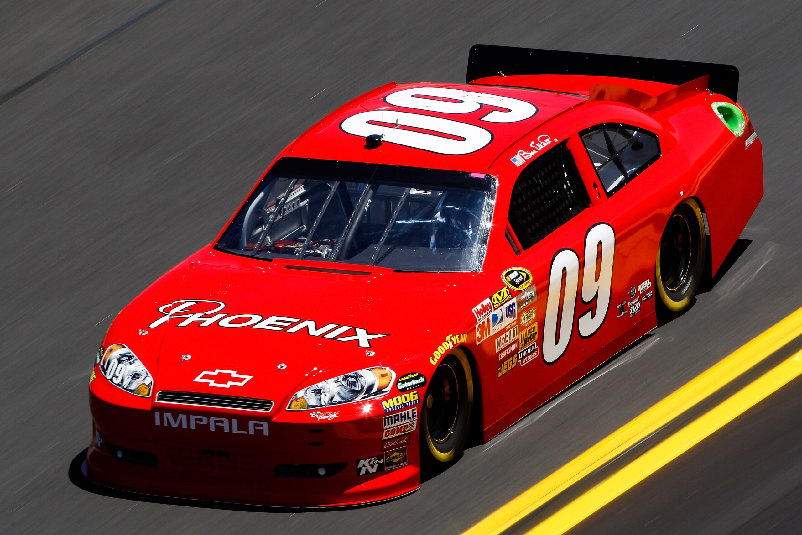 DAYTONA BEACH, FL - FEBRUARY 12:  Bill Elliott, driver of the #09 Phoenix Construction Chevrolet, practices for the NASCAR Sprint Cup Series Daytona 500 at Daytona International Speedway on February 12, 2011 in Daytona Beach, Florida.  (Photo by Chris Gra