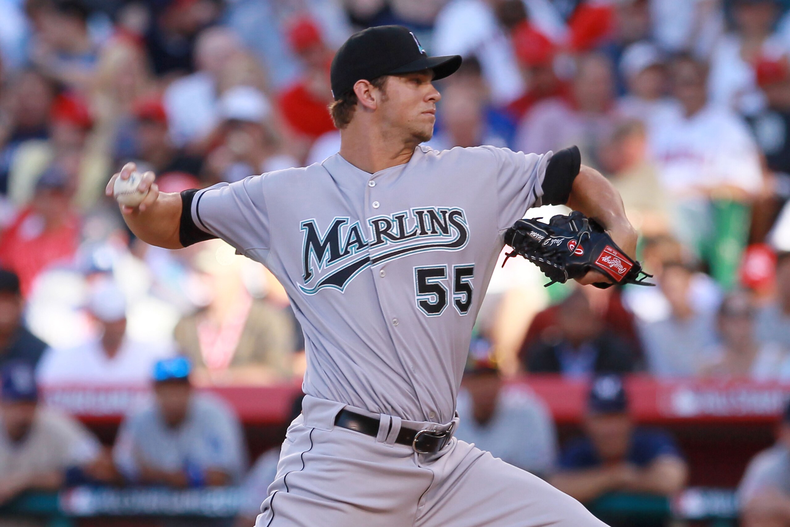 ANAHEIM, CA - JULY 13: National League All-Star Josh Johnson #55 of the Florida Marlins throws a pitch during the 81st MLB All-Star Game at Angel Stadium of Anaheim on July 13, 2010 in Anaheim, California. (Photo by Jeff Gross/Getty Images) ANAHEIM, CA - JULY 13: National League All-Star Josh Johnson #55 of the Florida Marlins throws a pitch during the 81st MLB All-Star Game at Angel Stadium of Anaheim on July 13, 2010 in Anaheim, California. (Photo by Jeff Gross/Getty Images)