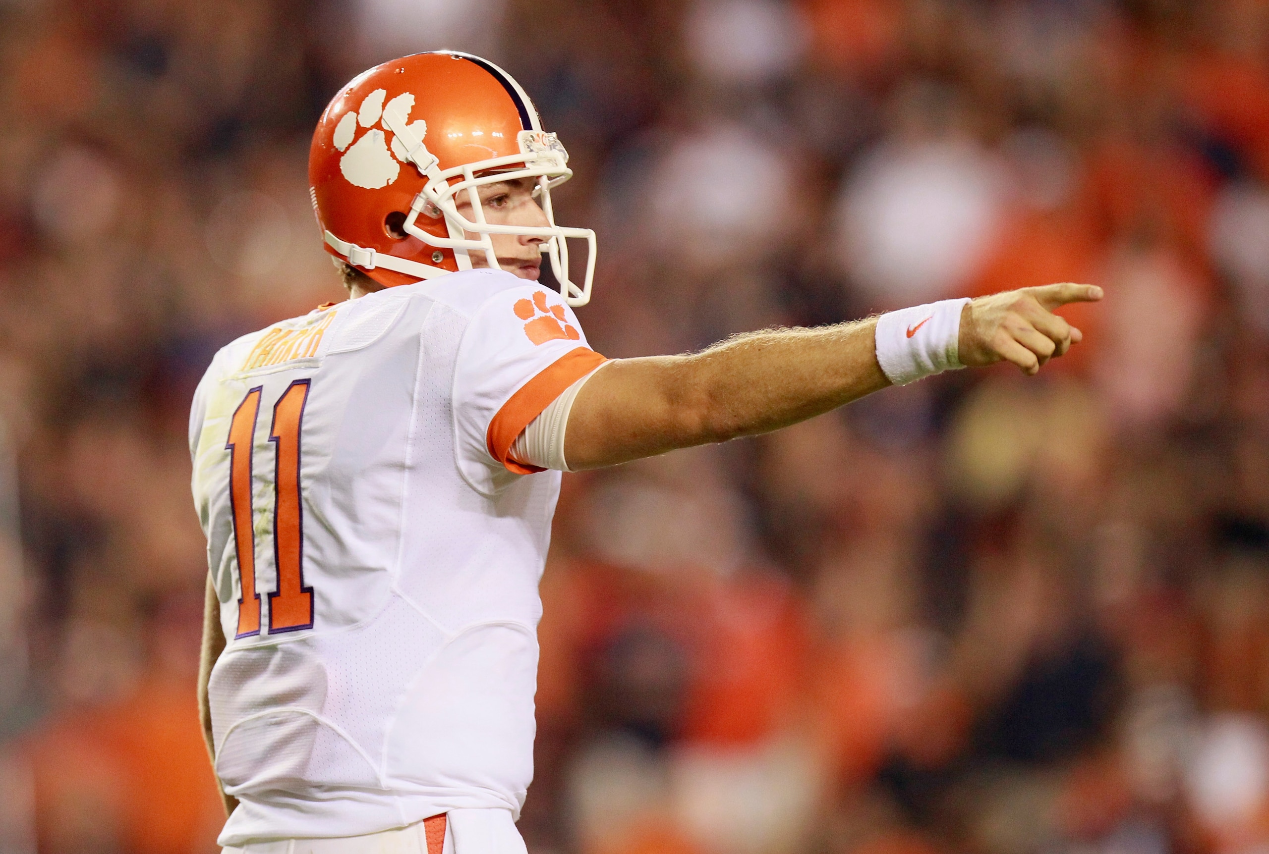 AUBURN, AL - SEPTEMBER 18: Quarterback Kyle Parker #11 of the Clemson Tigers against the Auburn Tigers at Jordan-Hare Stadium on September 18, 2010 in Auburn, Alabama. (Photo by Kevin C. Cox/Getty Images) AUBURN, AL - SEPTEMBER 18: Quarterback Kyle Parker #11 of the Clemson Tigers against the Auburn Tigers at Jordan-Hare Stadium on September 18, 2010 in Auburn, Alabama. (Photo by Kevin C. Cox/Getty Images)