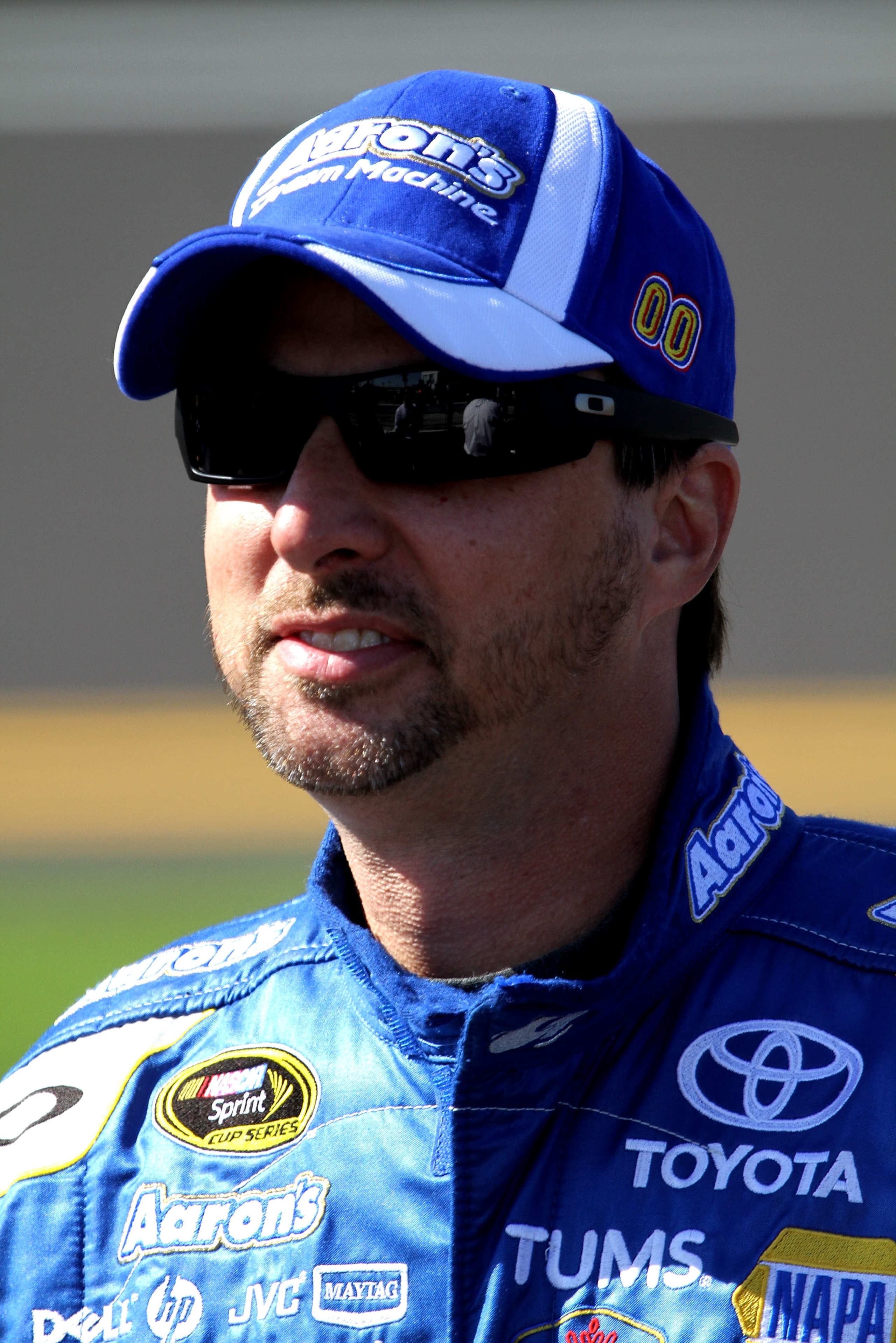 DAYTONA BEACH, FL - FEBRUARY 13: David Reutimann, driver of the #00 Aaron's Dream Machine Toyota, looks on during qualifying for the NASCAR Sprint Cup Series Daytona 500 at Daytona International Speedway on February 13, 2011 in Daytona Beach, Florida. ( DAYTONA BEACH, FL - FEBRUARY 13: David Reutimann, driver of the #00 Aaron's Dream Machine Toyota, looks on during qualifying for the NASCAR Sprint Cup Series Daytona 500 at Daytona International Speedway on February 13, 2011 in Daytona Beach, Florida. (