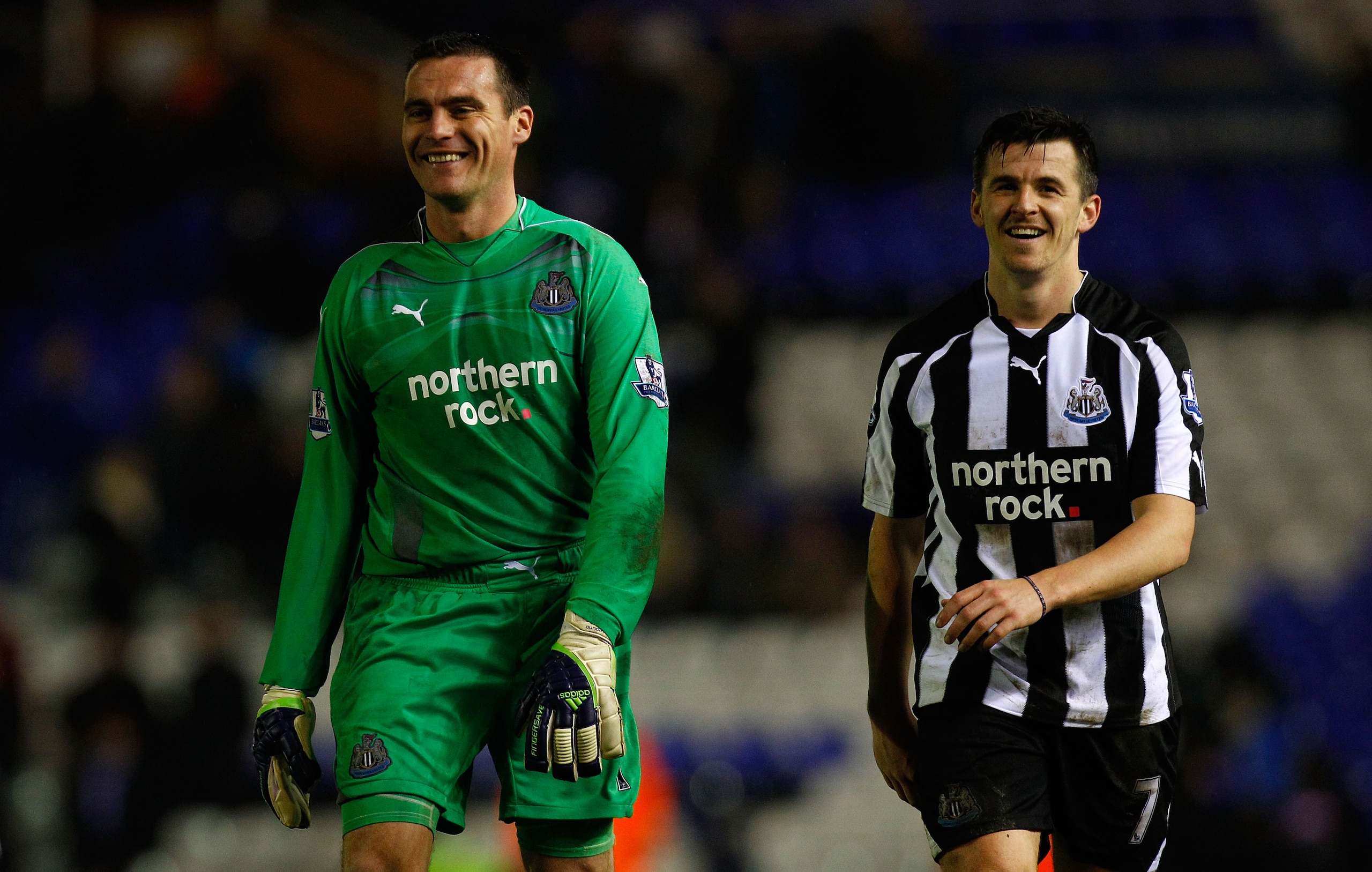 BIRMINGHAM, ENGLAND - FEBRUARY 15: Newcastle goalkeeper Steve Harper (l) shares a joke with Joey Barton after the Barclays Premier League match between Birmingham City and Newcastle United at St Andrews on February 15, 2011 in Birmingham, England. (Phot BIRMINGHAM, ENGLAND - FEBRUARY 15: Newcastle goalkeeper Steve Harper (l) shares a joke with Joey Barton after the Barclays Premier League match between Birmingham City and Newcastle United at St Andrews on February 15, 2011 in Birmingham, England. (Phot