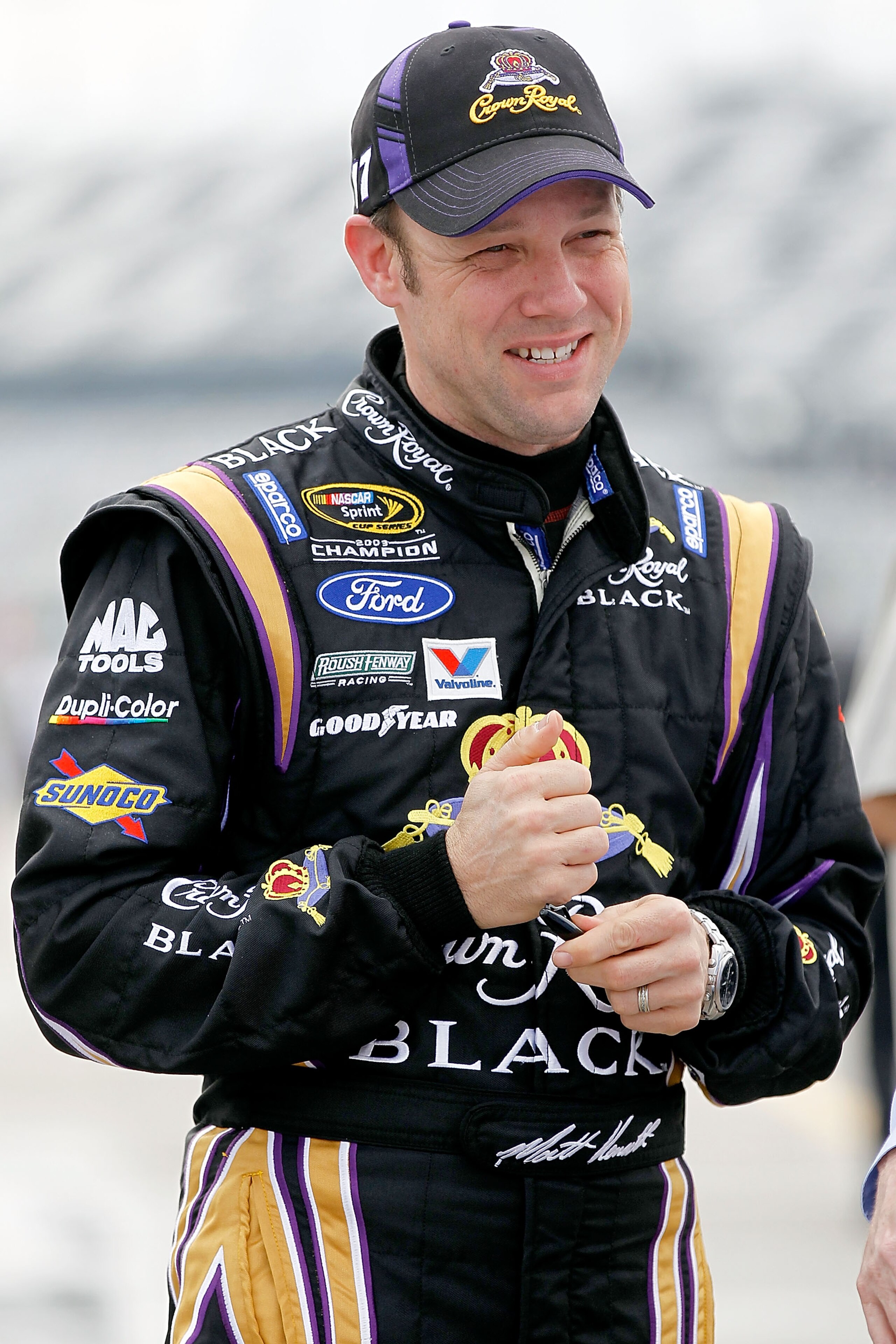 DAYTONA BEACH, FL - FEBRUARY 16: Matt Kenseth, driver of the #17 Crown Royal Ford, stands in the garage area during practice for the NASCAR Sprint Cup Series Daytona 500 at Daytona International Speedway on February 16, 2011 in Daytona Beach, Florida. ( DAYTONA BEACH, FL - FEBRUARY 16: Matt Kenseth, driver of the #17 Crown Royal Ford, stands in the garage area during practice for the NASCAR Sprint Cup Series Daytona 500 at Daytona International Speedway on February 16, 2011 in Daytona Beach, Florida. (