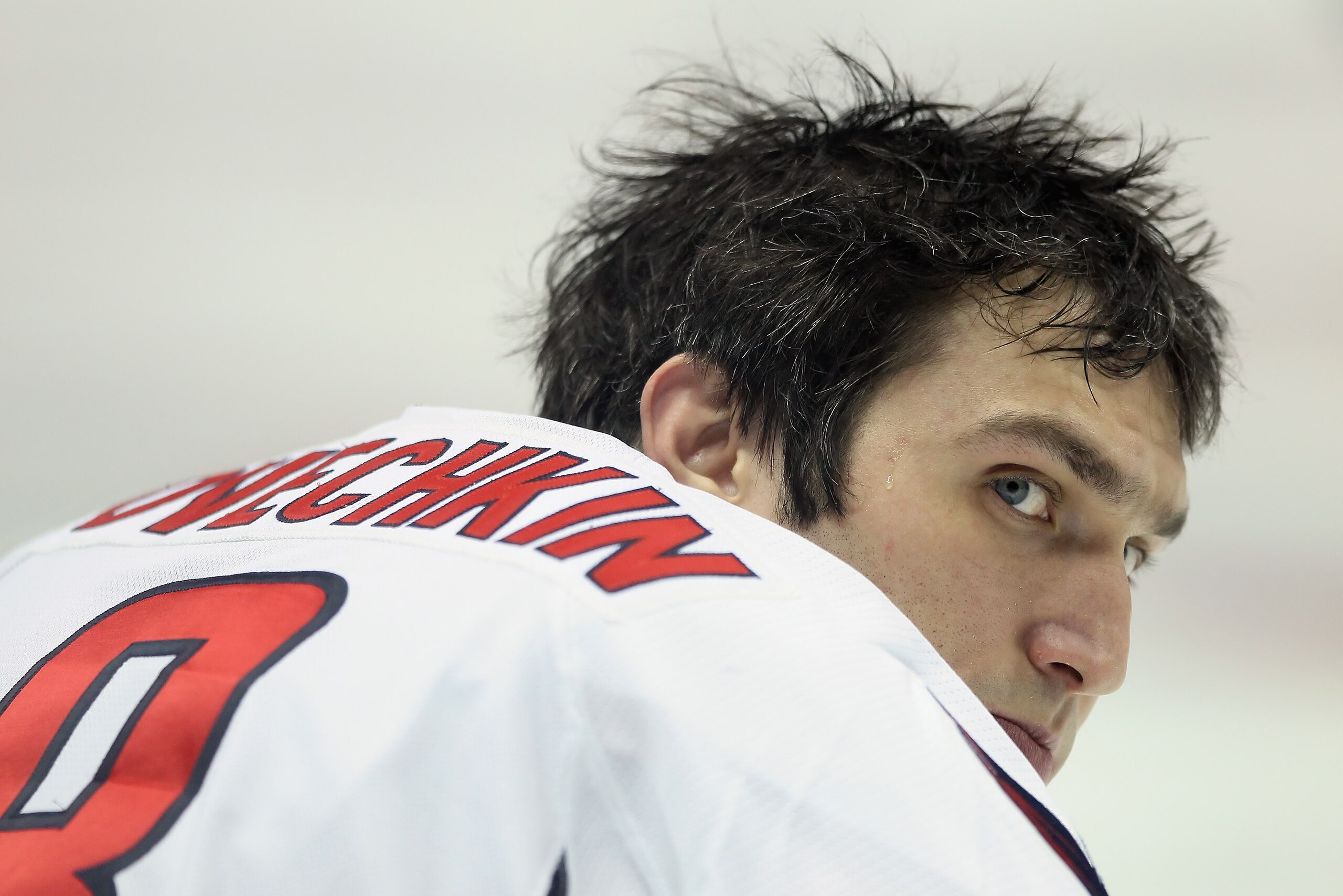 ANAHEIM, CA - FEBRUARY 16:  Alex Ovechkin #8 of the Washington Capitals stretches prior to the start of the game against the Anaheim Ducks at the Honda Center on February 16, 2011 in Anaheim, California.  (Photo by Jeff Gross/Getty Images)