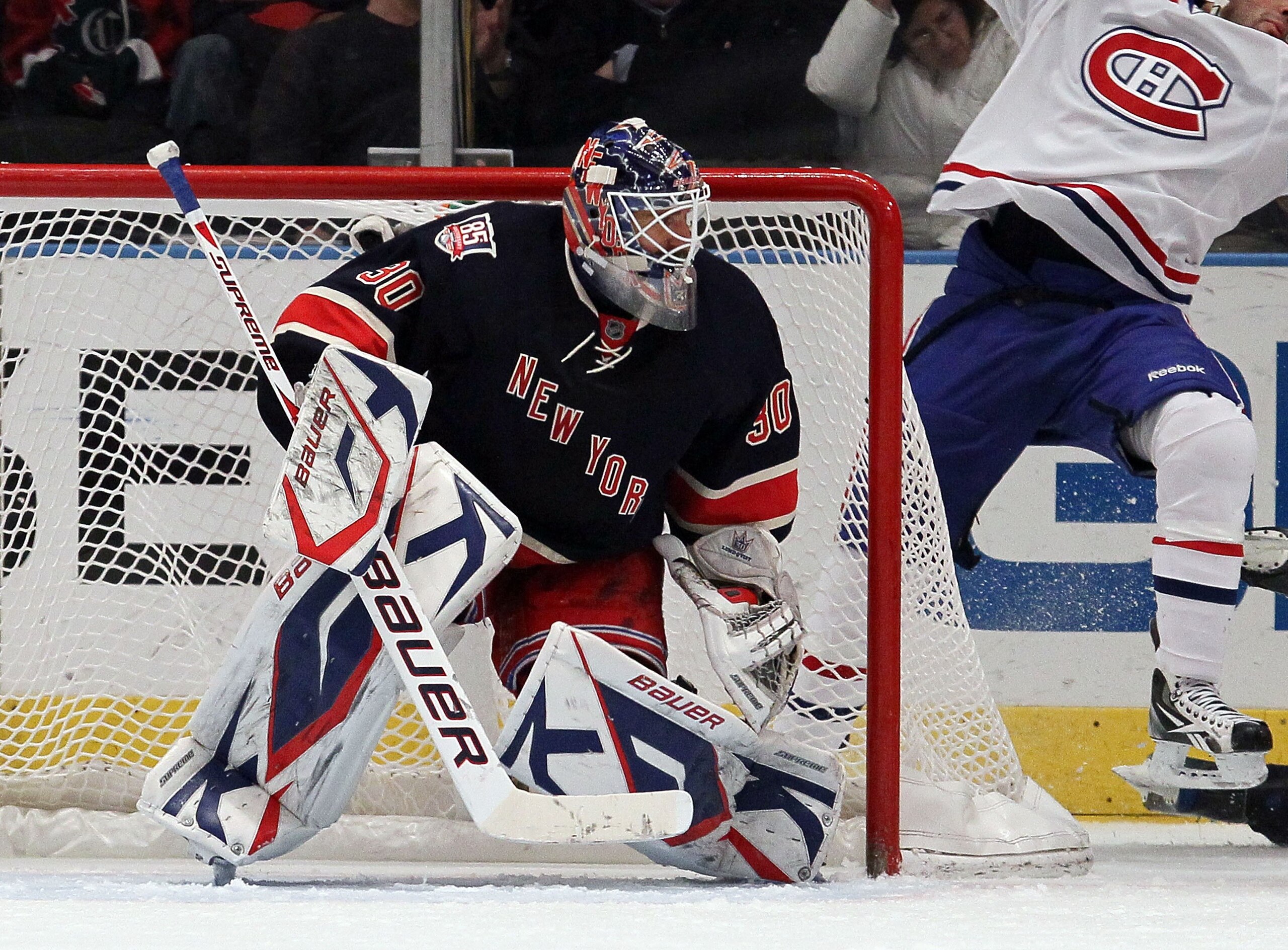 NEW YORK, NY - JANUARY 11:  Henrik Lundqvist #30 of the New York Rangers skates against the Montreal Canadiens on January 11, 2011 at Madison Square Garden in New York City. Montreal defeated the Rangers 2-1.  (Photo by Jim McIsaac/Getty Images)