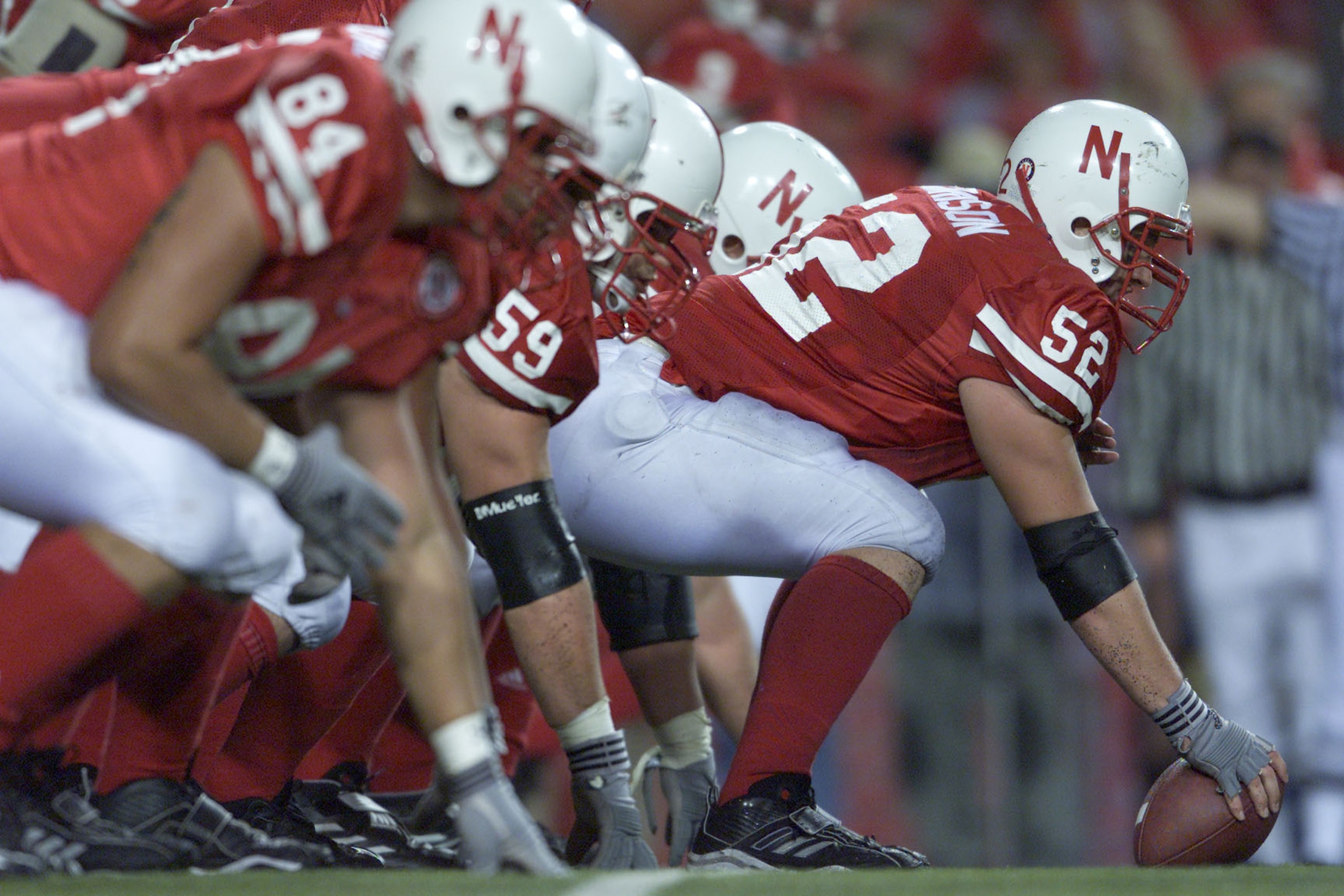 8 Sep 2001: Center John Garrison #52 of the Nebraska Cornhuskers prepares to snap the ball during the game against the Notre Dame Fighting Irish at Memorial Stadium in Lincoln, Nebraska. The Cornhuskers won 27-17. DIGITAL IMAGE Mandatory Credit: Brian 8 Sep 2001: Center John Garrison #52 of the Nebraska Cornhuskers prepares to snap the ball during the game against the Notre Dame Fighting Irish at Memorial Stadium in Lincoln, Nebraska. The Cornhuskers won 27-17. DIGITAL IMAGE Mandatory Credit: Brian