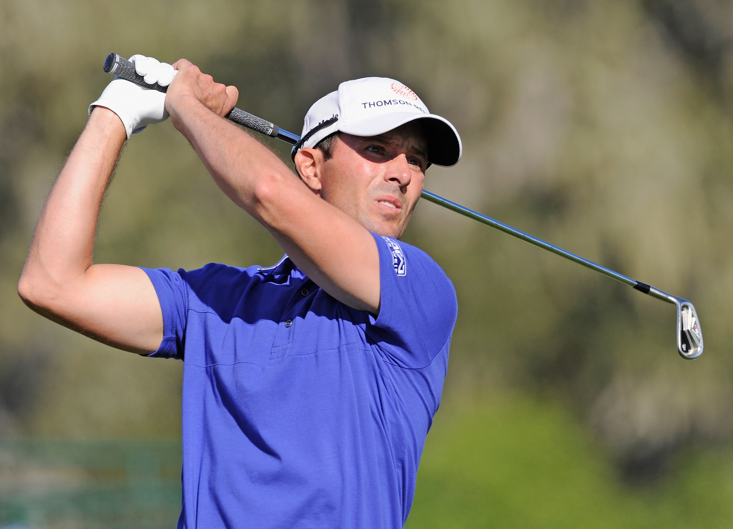 PEBBLE BEACH, CA - FEBRUARY 11: Mike Weir of Canada plays his tee shot on the 17th hole during the second round of the AT&T Pebble Beach National Pro-Am at the Pebble Beach Golf Links on February 11, 2011  in Pebble Beach, California  (Photo by Stuart Fra