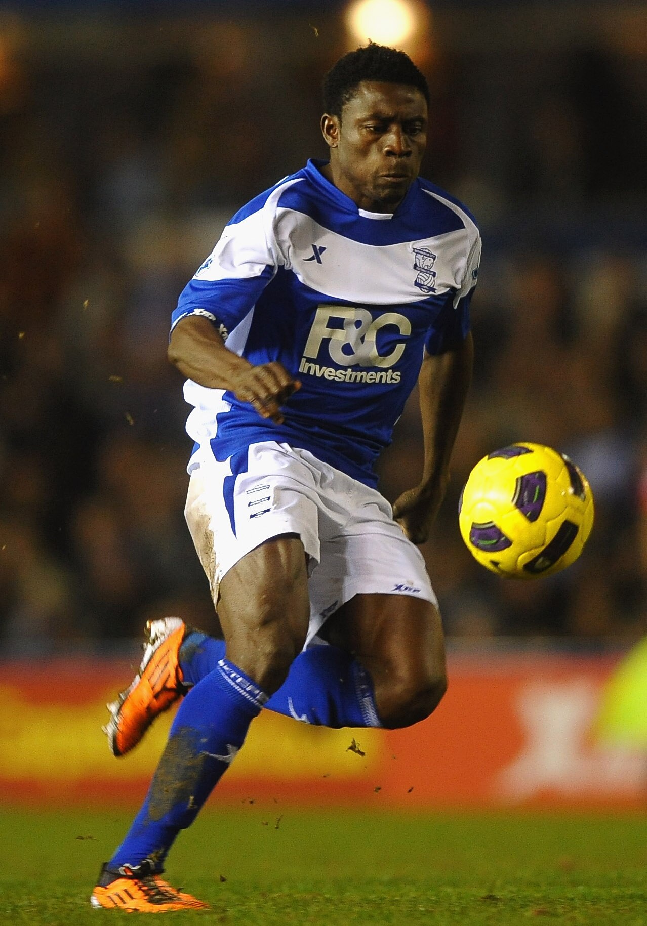 BIRMINGHAM, ENGLAND - FEBRUARY 15:  Obafemi Martins of Birmingham City in action during the Barclays Premier League match between Birmingham City and Newcastle United at St Andrews  on February 15, 2011 in Birmingham, England.  (Photo by Laurence Griffith