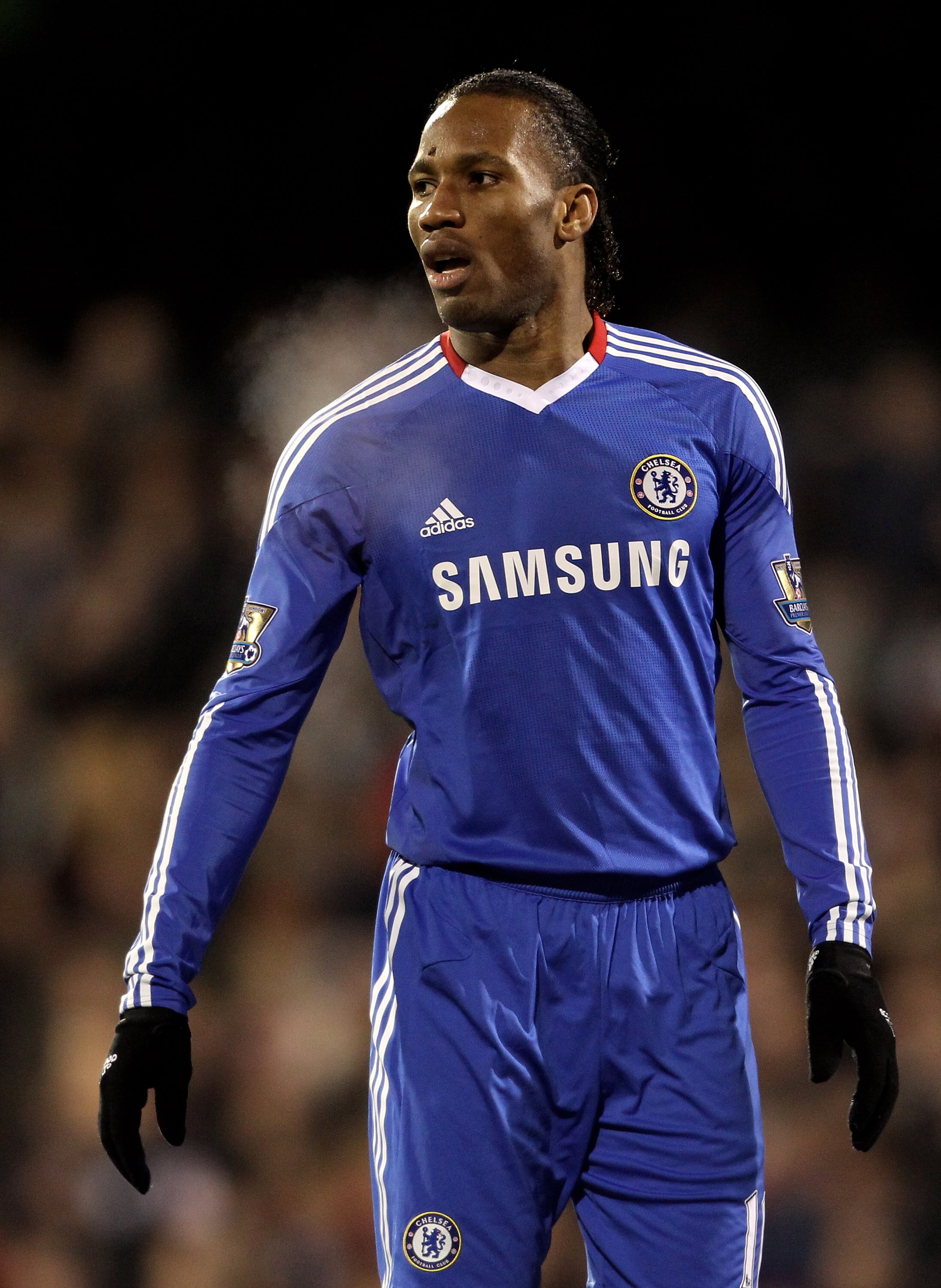 LONDON, ENGLAND - FEBRUARY 14: Didier Drogba if Chelsea looks on during the Barclays Premier League match between Fulham and Chelsea at Craven Cottage on February 14, 2011 in London, England.  (Photo by Scott Heavey/Getty Images)