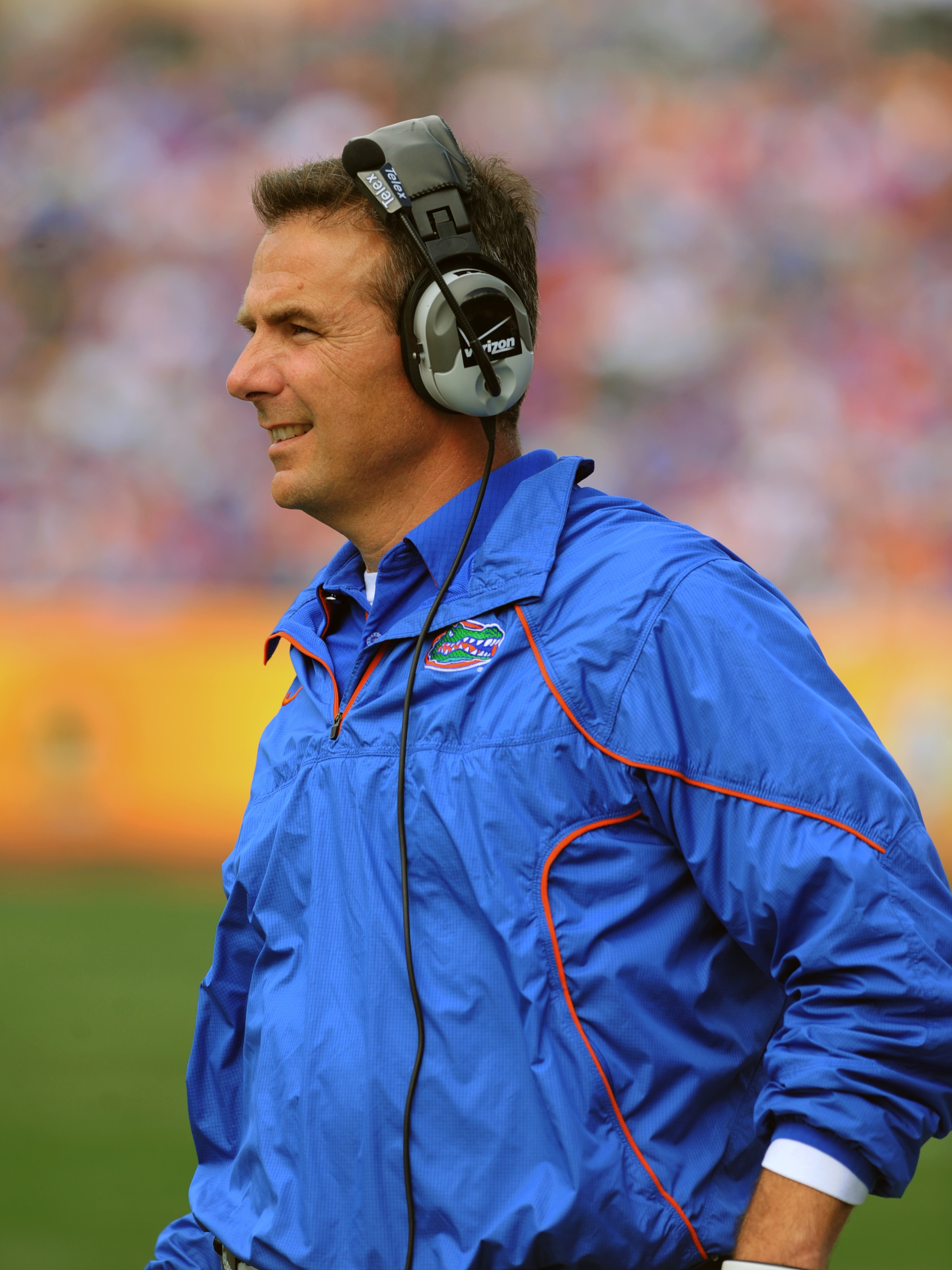 TAMPA, FL - JANUARY 1: Coach Urban Meyer of the Florida Gators directs play against the Penn State Nittany Lions January 1, 2010 in the 25th Outback Bowl at Raymond James Stadium in Tampa, Florida. (Photo by Al Messerschmidt/Getty Images) TAMPA, FL - JANUARY 1: Coach Urban Meyer of the Florida Gators directs play against the Penn State Nittany Lions January 1, 2010 in the 25th Outback Bowl at Raymond James Stadium in Tampa, Florida. (Photo by Al Messerschmidt/Getty Images)