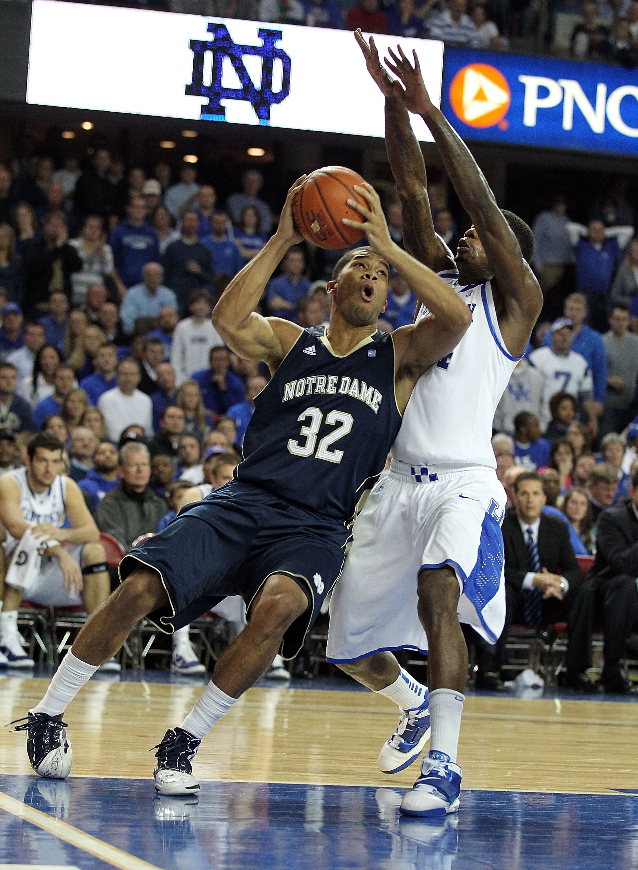 LOUISVILLE, KY - DECEMBER 08:  Joey Brooks #32 of the Notre Dame Fighting Irish shoots the ball during the game against the Kentucky Wildcats in the 2010 DIRECTV SEC/BIG EAST Invitational at Freedom Hall on December 8, 2010 in Louisville, Kentucky.  (Phot
