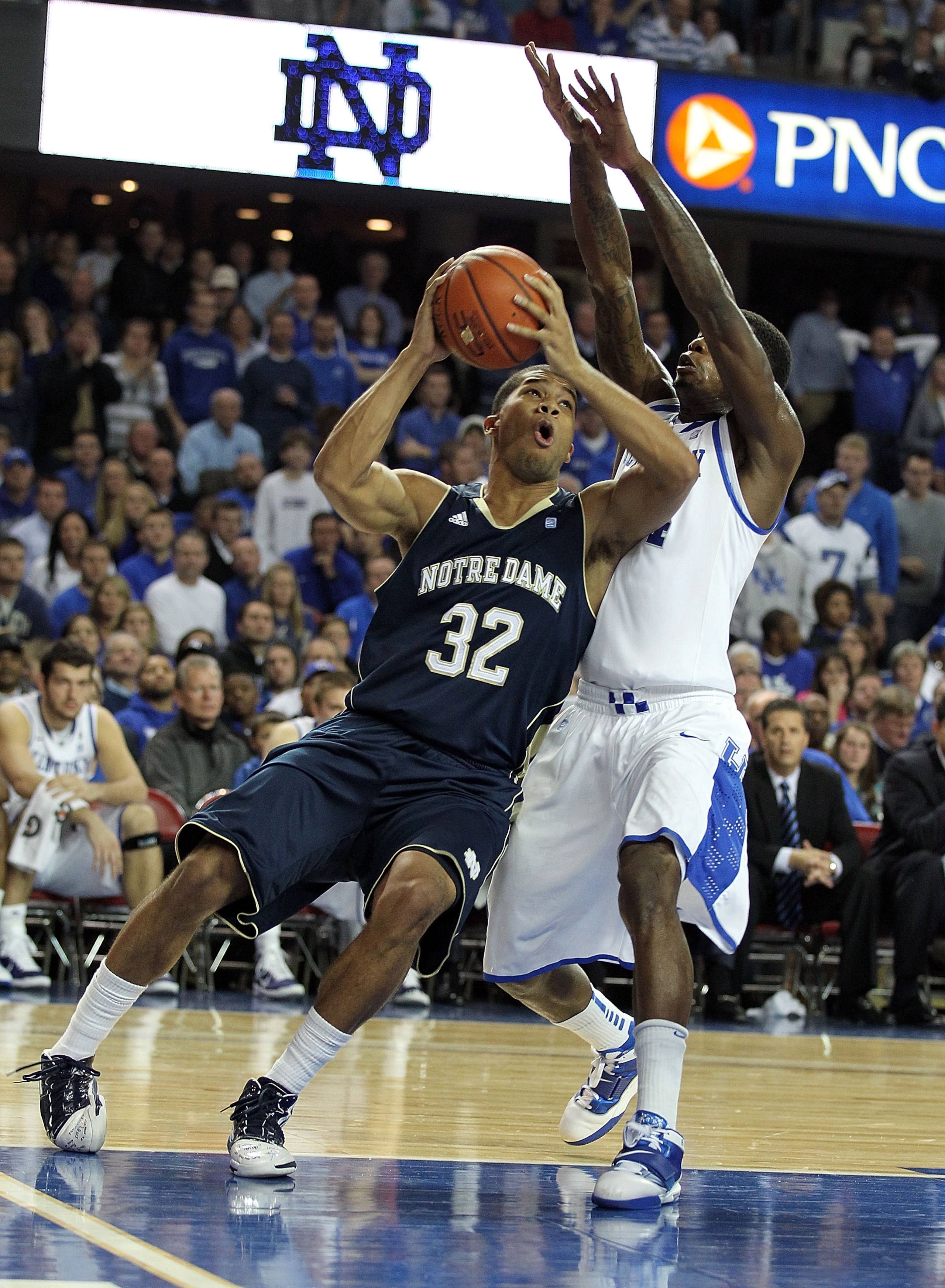 LOUISVILLE, KY - DECEMBER 08:  Joey Brooks #32 of the Notre Dame Fighting Irish shoots the ball during the game against the Kentucky Wildcats in the 2010 DIRECTV SEC/BIG EAST Invitational at Freedom Hall on December 8, 2010 in Louisville, Kentucky.  (Phot