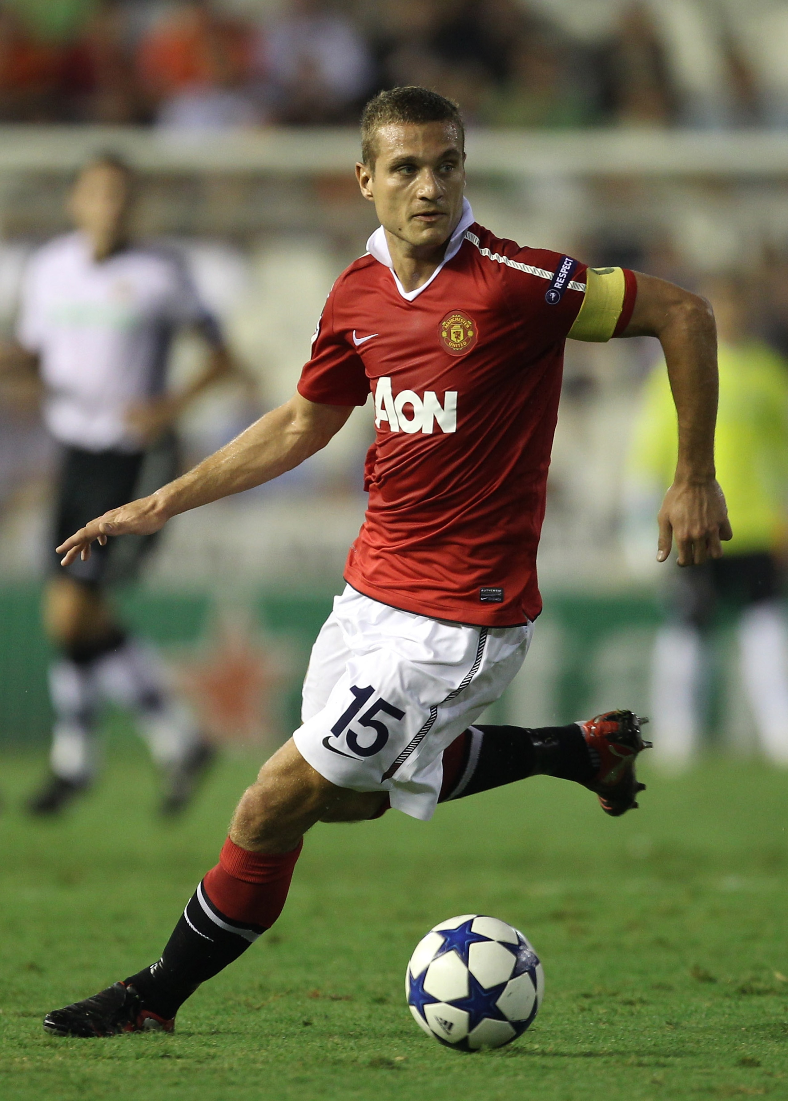 VALENCIA, SPAIN - SEPTEMBER 29:  Nemanja Vidic of Manchester United during the UEFA Champions League Group C match between Valencia and Manchester United at the Mestalla Stadium on September 29, 2010 in Valencia, Spain.  (Photo by Alex Livesey/Getty Image