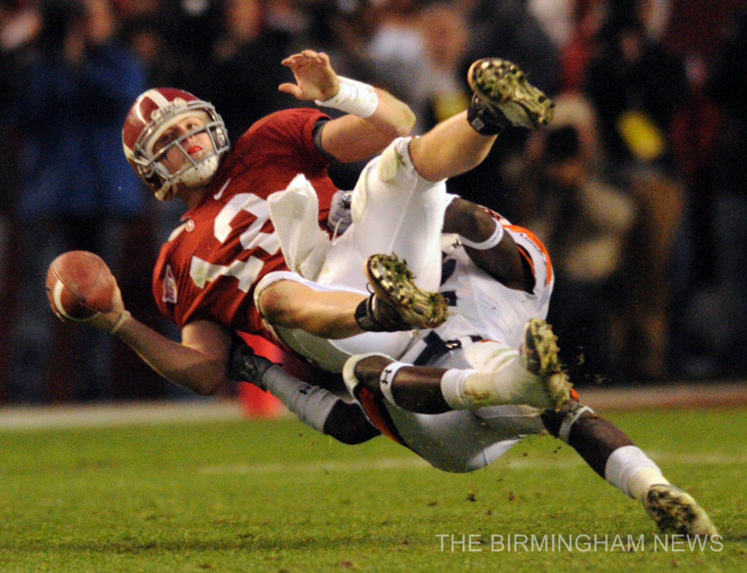 Now we know why McElroy shot Auburn fans the bird during the first quarter... He knew THIS was coming. Now we know why McElroy shot Auburn fans the bird during the first quarter... He knew THIS was coming.