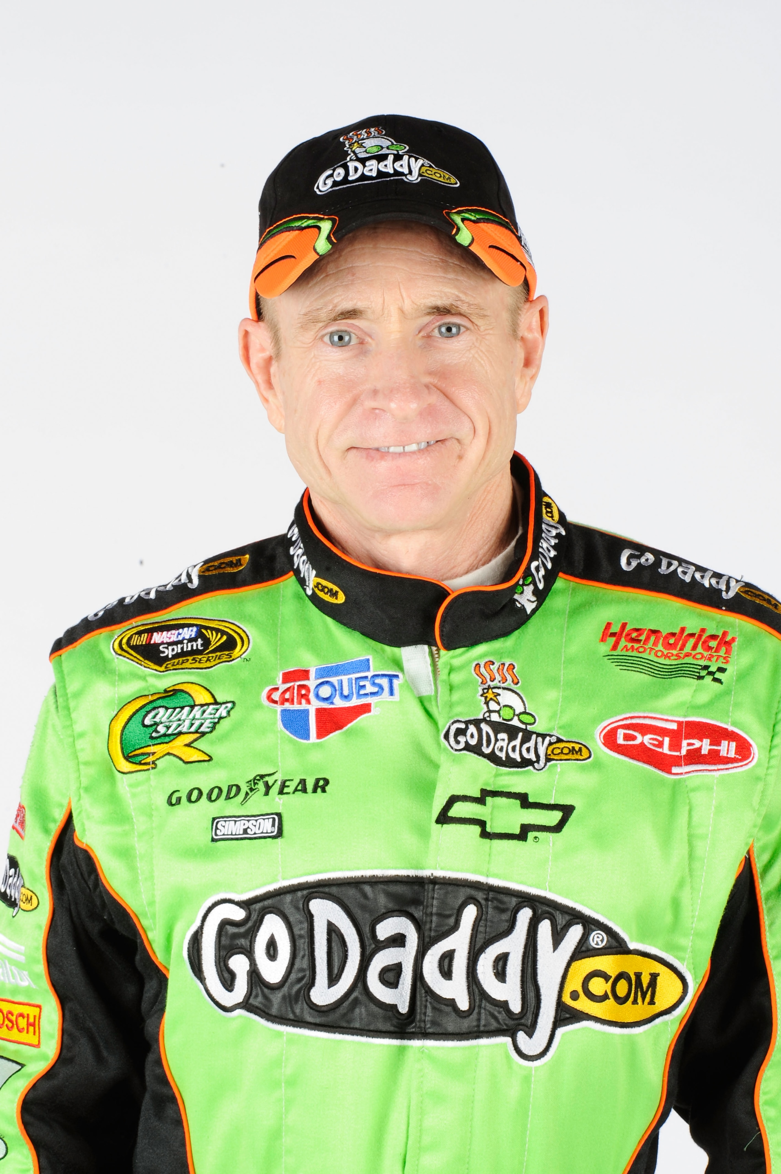 DAYTONA BEACH, FL - FEBRUARY 17:  Mark Martin, driver of the #5 GoDaddy.com Chevrolet, poses during the 2011 NASCAR Sprint Cup Series Portraits at Daytona International Speedway on February 17, 2011 in Daytona Beach,  (Photo by John Harrelson/Getty Images