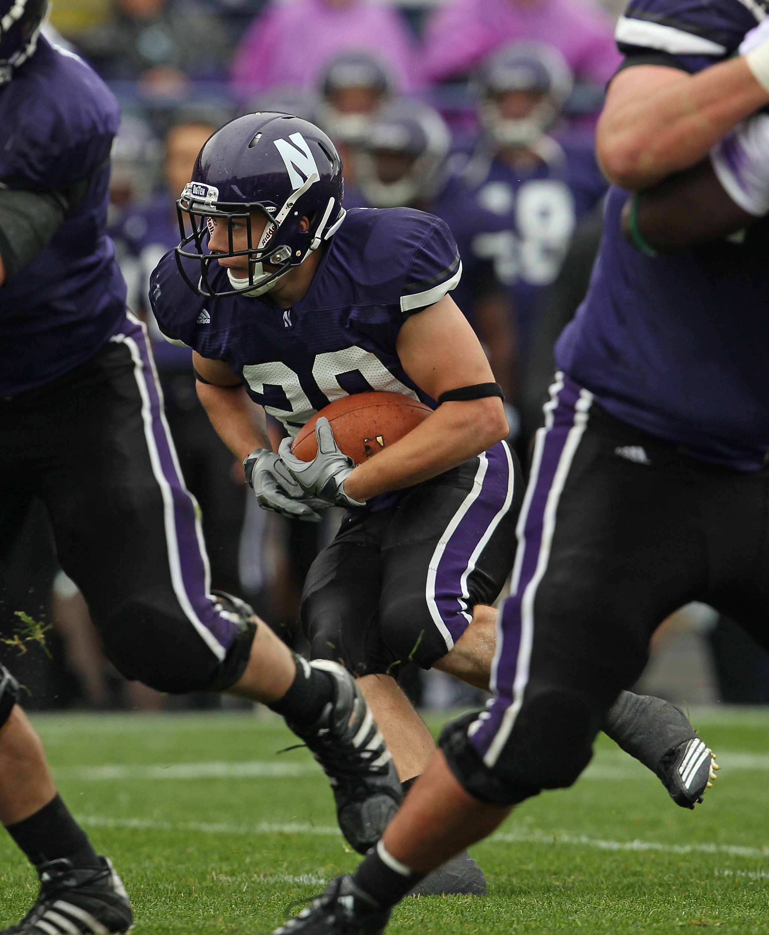 EVANSTON, IL - OCTOBER 23: Mike Trumpy #29 of the Northwestern Wildcats runs against the Michigan State Spartans at Ryan Field on October 23, 2010 in Evanston, Illinois. Michigan State defeated Northwestern 35-27. (Photo by Jonathan Daniel/Getty Images) EVANSTON, IL - OCTOBER 23: Mike Trumpy #29 of the Northwestern Wildcats runs against the Michigan State Spartans at Ryan Field on October 23, 2010 in Evanston, Illinois. Michigan State defeated Northwestern 35-27. (Photo by Jonathan Daniel/Getty Images)