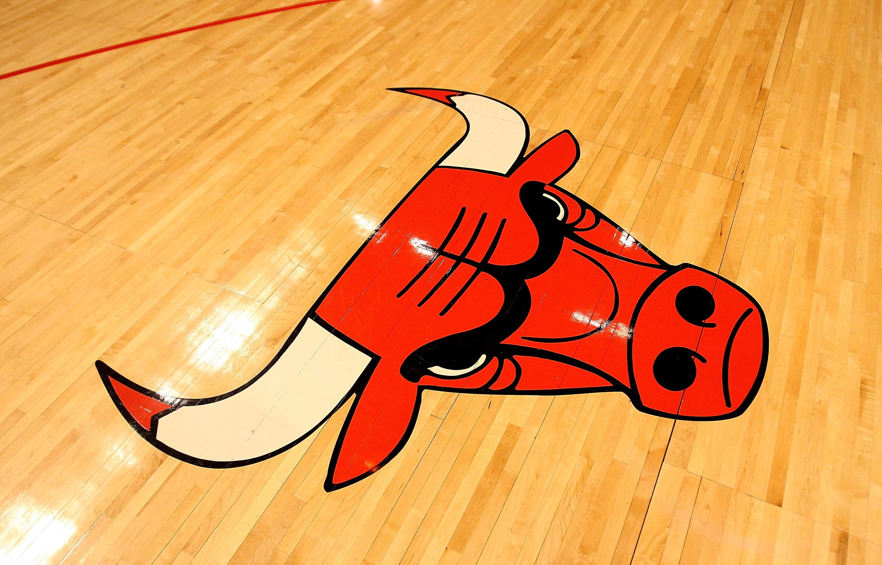 CHICAGO, IL - FEBRUARY 15: A Chicago Bulls logo is seen on the floor before a game between the Bulls and the Charlotte Bobcats at the United Center on February 15, 2011 in Chicago, Illinois. The Bulls defeated the Bobcats 106-94. NOTE TO USER: User expres