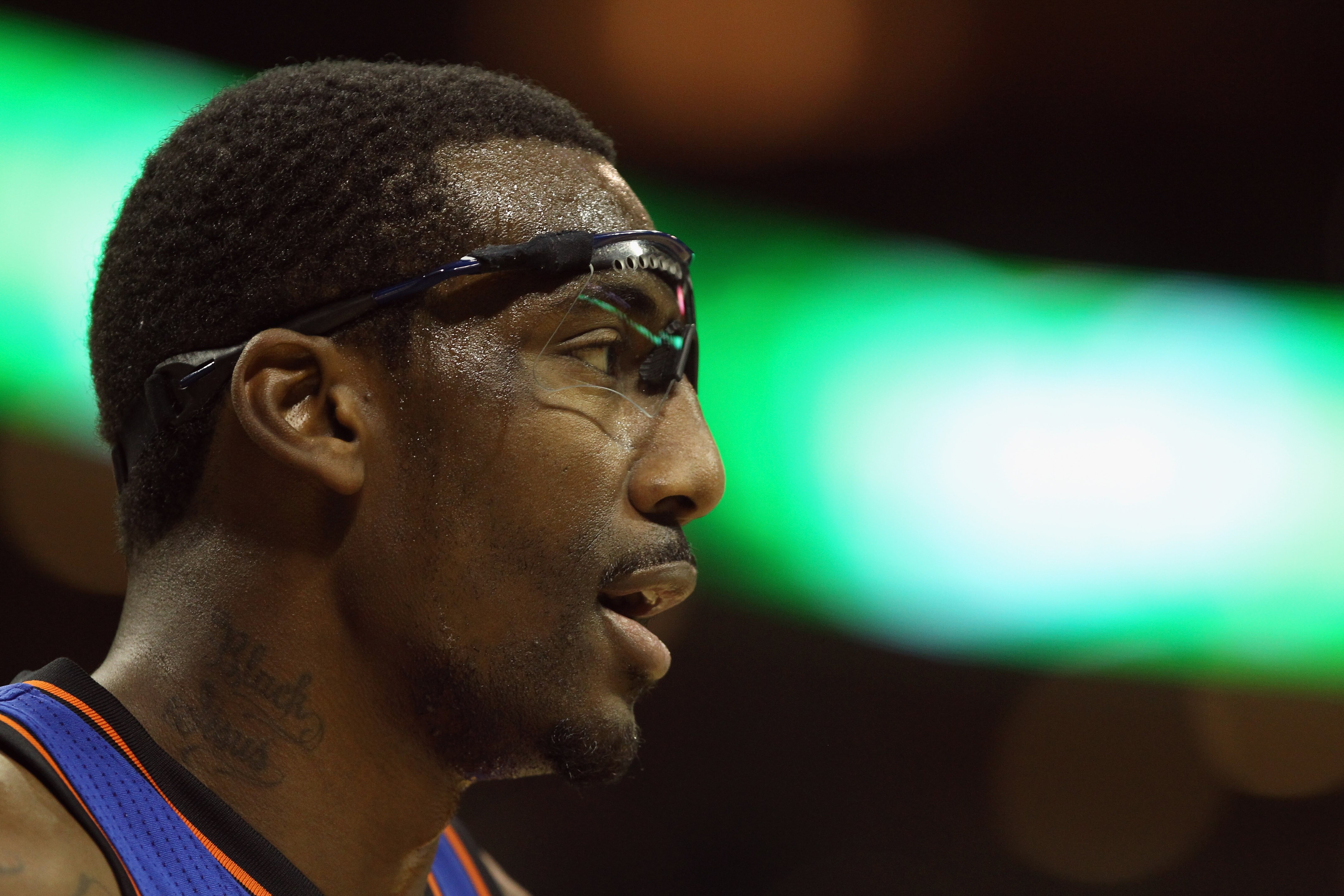 CHARLOTTE, NC - NOVEMBER 24:  Amare Stoudemire #1 of the New York Knicks during his game against the Charlotte Bobcats at Time Warner Cable Arena on November 24, 2010 in Charlotte, North Carolina.  NOTE TO USER: User expressly acknowledges and agrees that