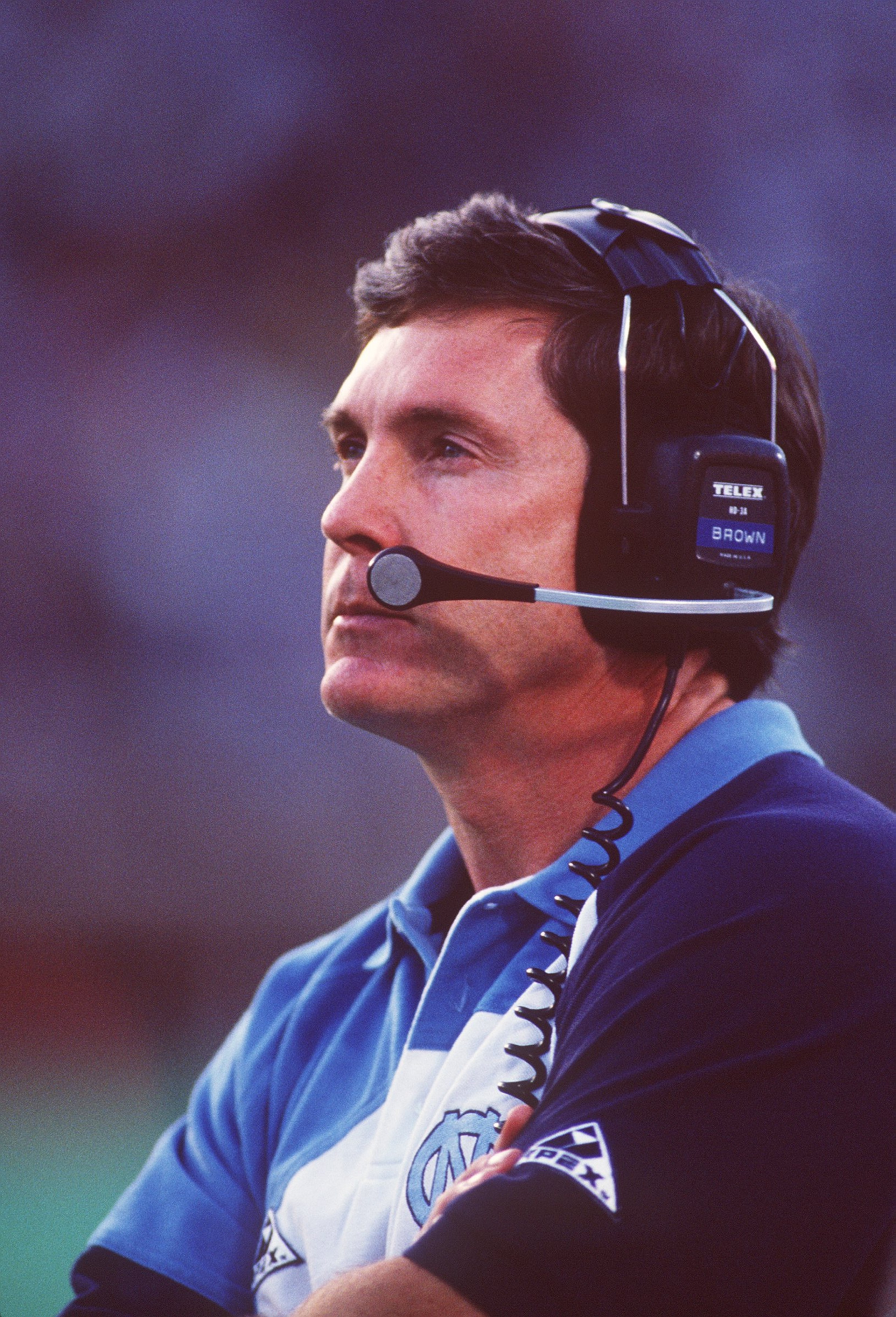 23 OCT 1993:  NORTH CAROLINA HEAD COACH ON THE SIDELINE DURING THE TAR HEELS 17-10 LOSS TO THE VIRGINIA CAVALIERS AT SCOTT STADIUM IN CHARLOTTESVILLE, VIRGINIA. Mandatory Credit: Doug Pensinger/ALLSPORT