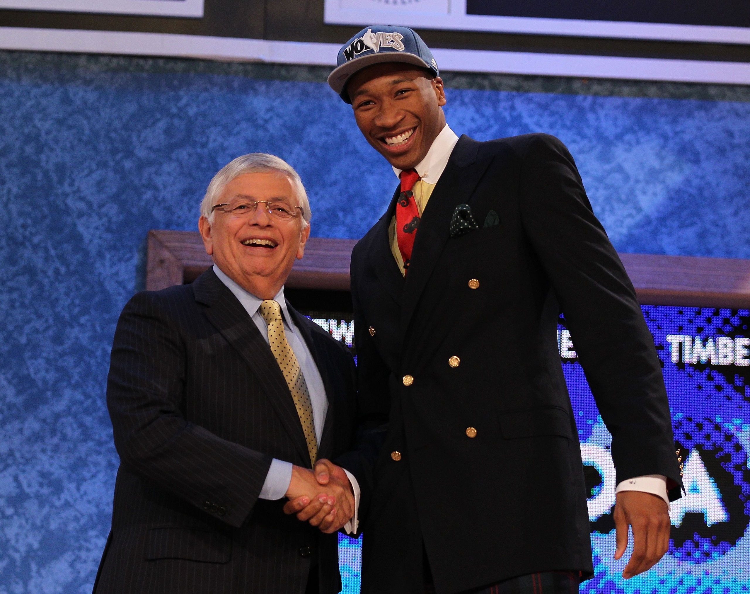 NEW YORK - JUNE 24:  Wesley Johnson stands with NBA Commisioner David Stern after being drafted by The Minnesota Timberwolves at Madison Square Garden on June 24, 2010 in New York, New York.  (Photo by Al Bello/Getty Images)