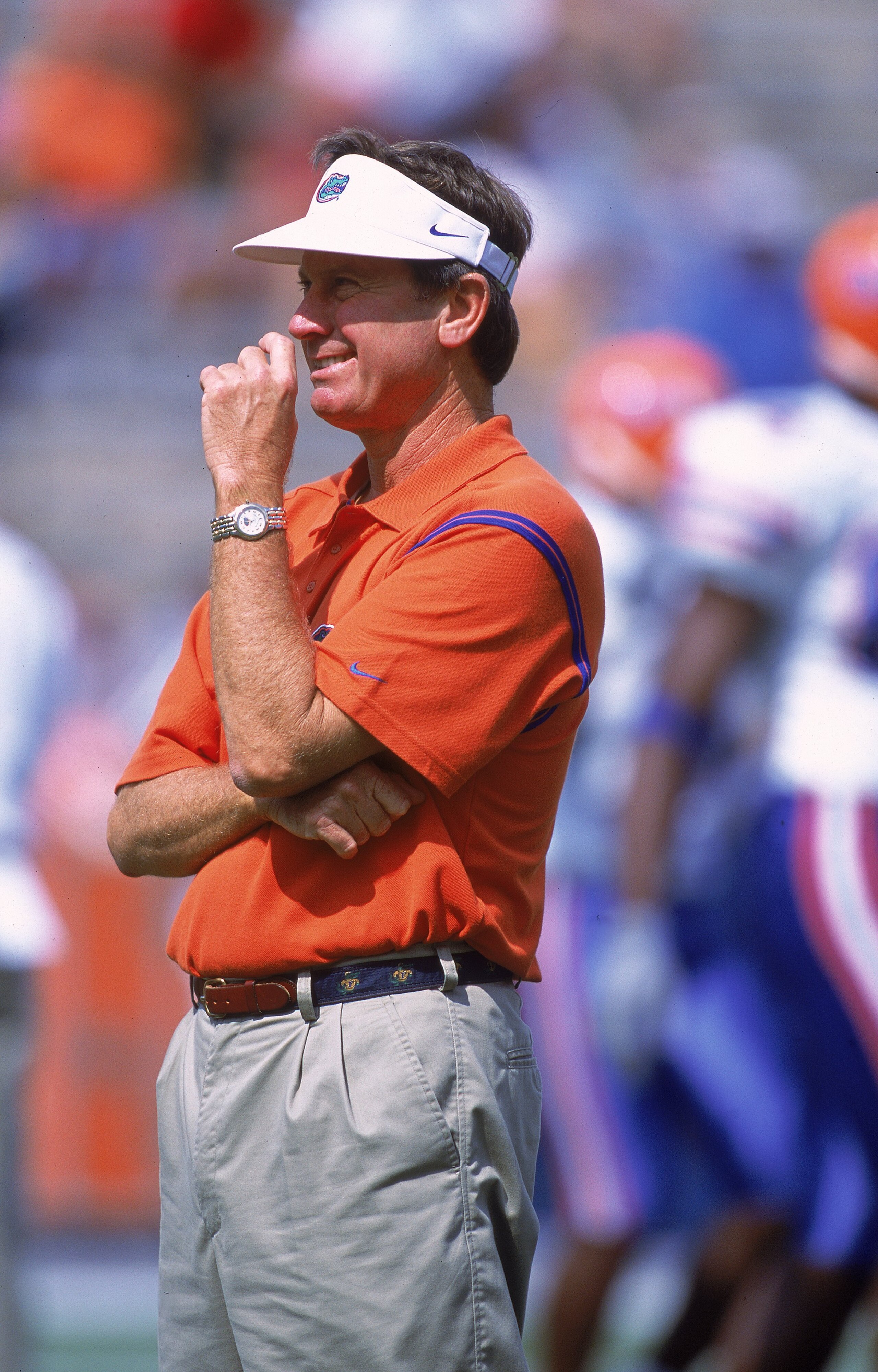 7 Oct 2000: Head Coach Steve Spurrier of the Florida Gators looks on the field during the game against the LSU Tigers at the Ben Hill Griffin Stadium at Florida Field in Gainsville, Florida. The Gators defeated the Tigers 11-9.Mandatory Credit: Scott Hal 7 Oct 2000: Head Coach Steve Spurrier of the Florida Gators looks on the field during the game against the LSU Tigers at the Ben Hill Griffin Stadium at Florida Field in Gainsville, Florida. The Gators defeated the Tigers 11-9.Mandatory Credit: Scott Hal