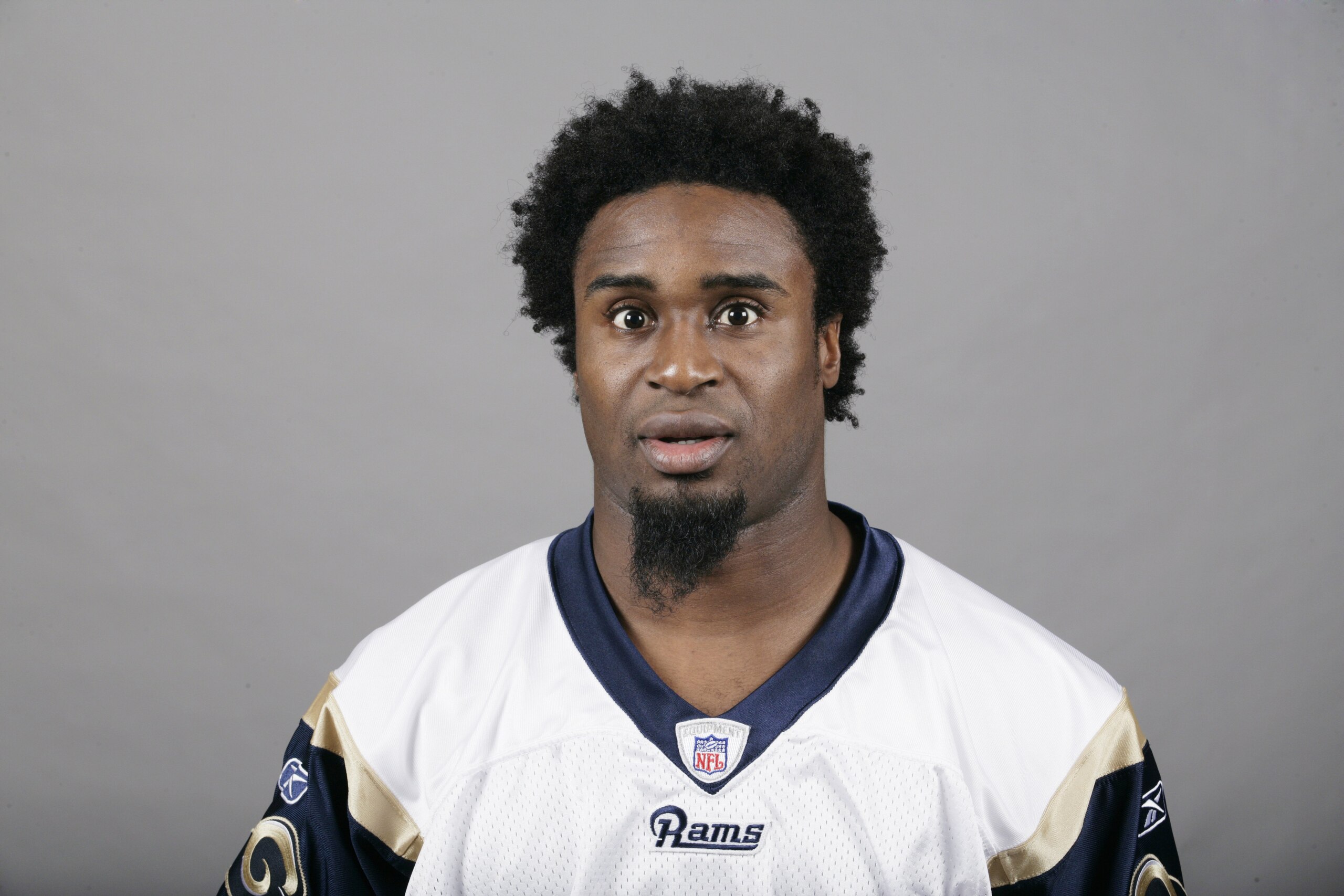 ST. LOUIS - 2009:  Oshiomogho Atogwe of the St. Louis Rams poses for his 2009 NFL headshot at photo day in St. Louis, Missouri.  (Photo by NFL Photos)