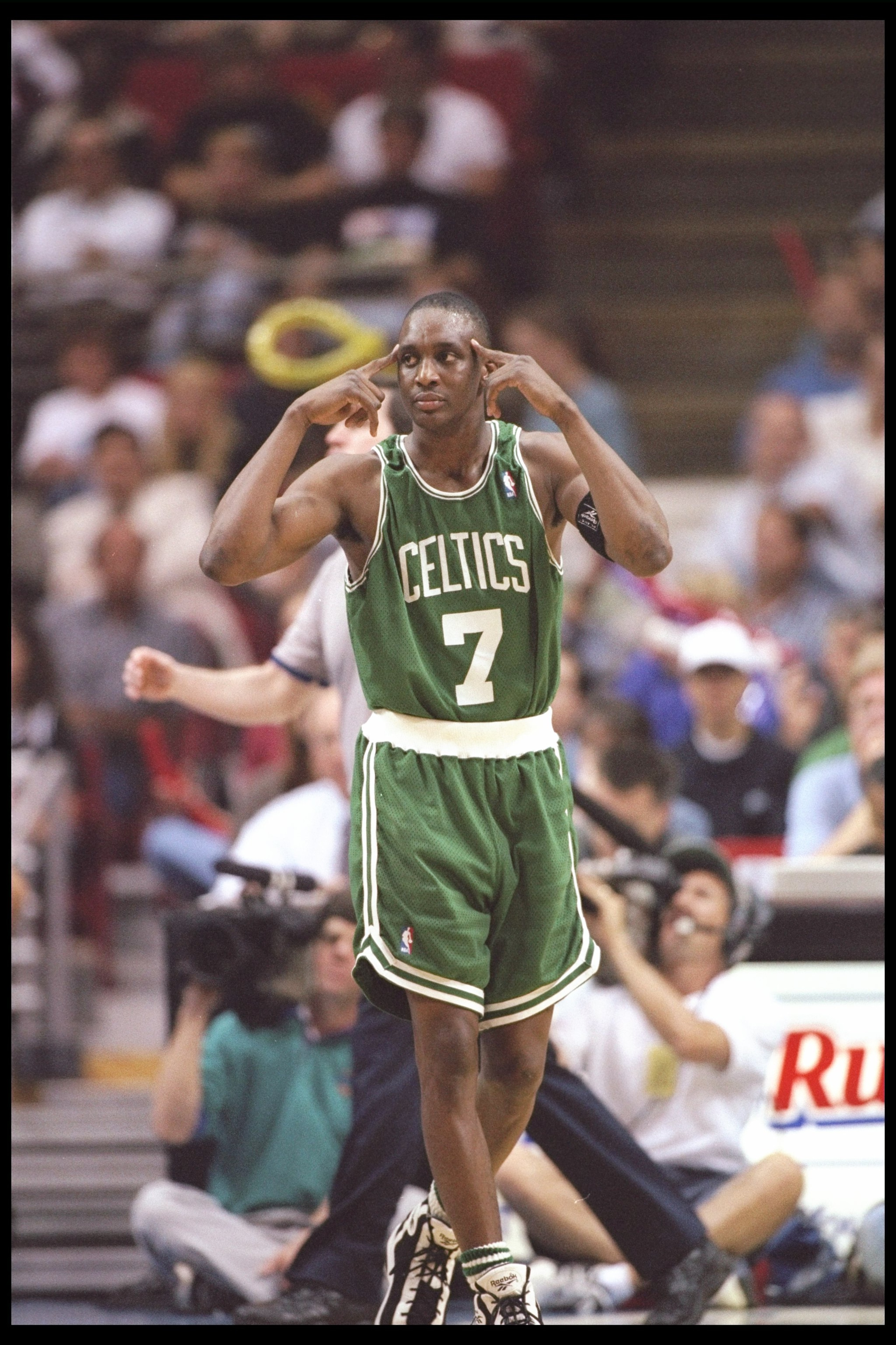 4 Apr 1996: Guard Dee Brown of the Boston Celtics stands on the court during a game against the Orlando Magic at the Orlando Arena in Orlando, Florida. The Celtics won the game 100-98.