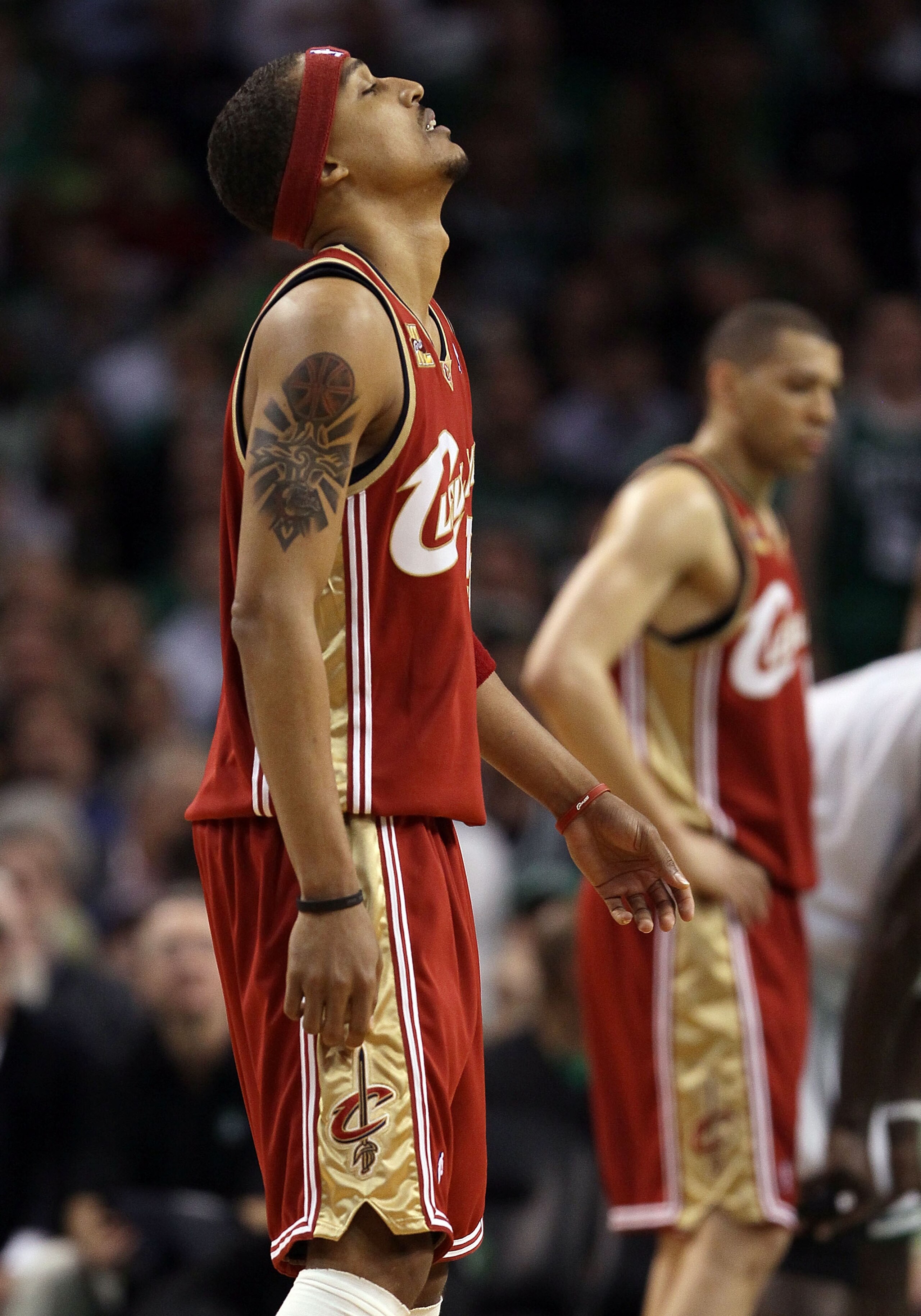 BOSTON - MAY 13: Jamario Moon #15 of the Cleveland Cavaliers reacts late in the fourth quarter against the Boston Celtics during Game Six of the Eastern Conference Semifinals of the 2010 NBA playoffs at TD Garden on May 13, 2010 in Boston, Massachusetts. BOSTON - MAY 13: Jamario Moon #15 of the Cleveland Cavaliers reacts late in the fourth quarter against the Boston Celtics during Game Six of the Eastern Conference Semifinals of the 2010 NBA playoffs at TD Garden on May 13, 2010 in Boston, Massachusetts.