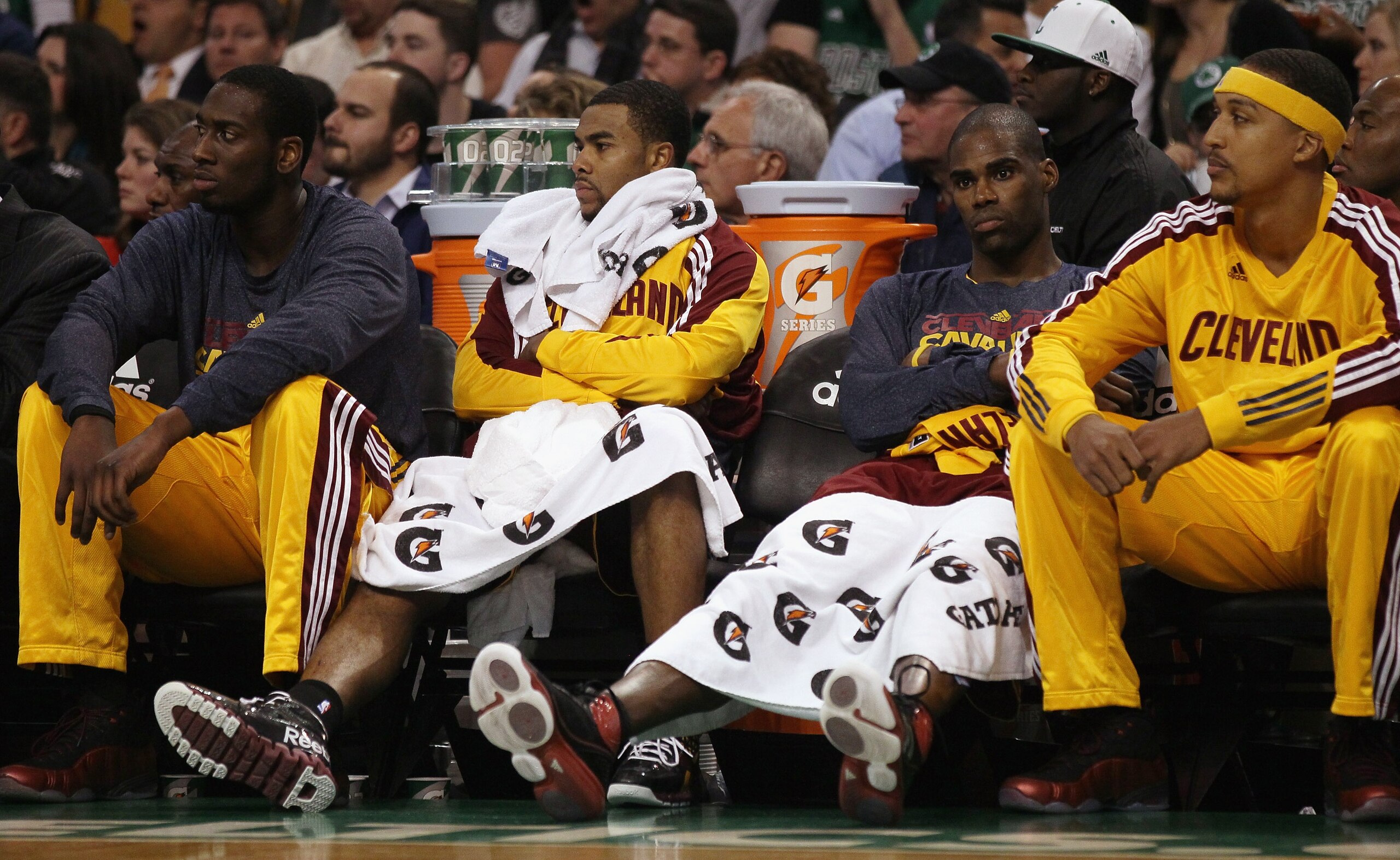 BOSTON, MA - JANUARY 25: Member of the Cleveland Cavaliers react on the bench as they lose their 18th straight game this season on January 25, 2011 at the TD Garden in Boston, Massachusetts. The Boston Celtics defeated the Cavaliers 112-95. NOTE TO USER BOSTON, MA - JANUARY 25: Member of the Cleveland Cavaliers react on the bench as they lose their 18th straight game this season on January 25, 2011 at the TD Garden in Boston, Massachusetts. The Boston Celtics defeated the Cavaliers 112-95. NOTE TO USER