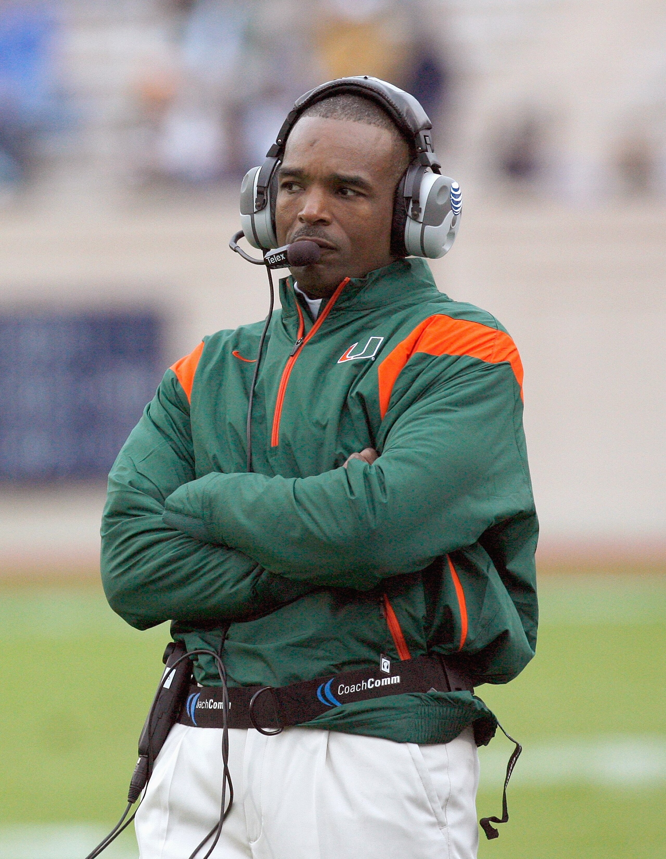 DURHAM, NC - OCTOBER 18:  Head coach Randy Shannon of the Miami Hurricanes stands on the field during the game against the Duke Blue Devils at Wallace Wade Stadium on October 18, 2008 in Durham, North Carolina.  (Photo by Kevin C. Cox/Getty Images)