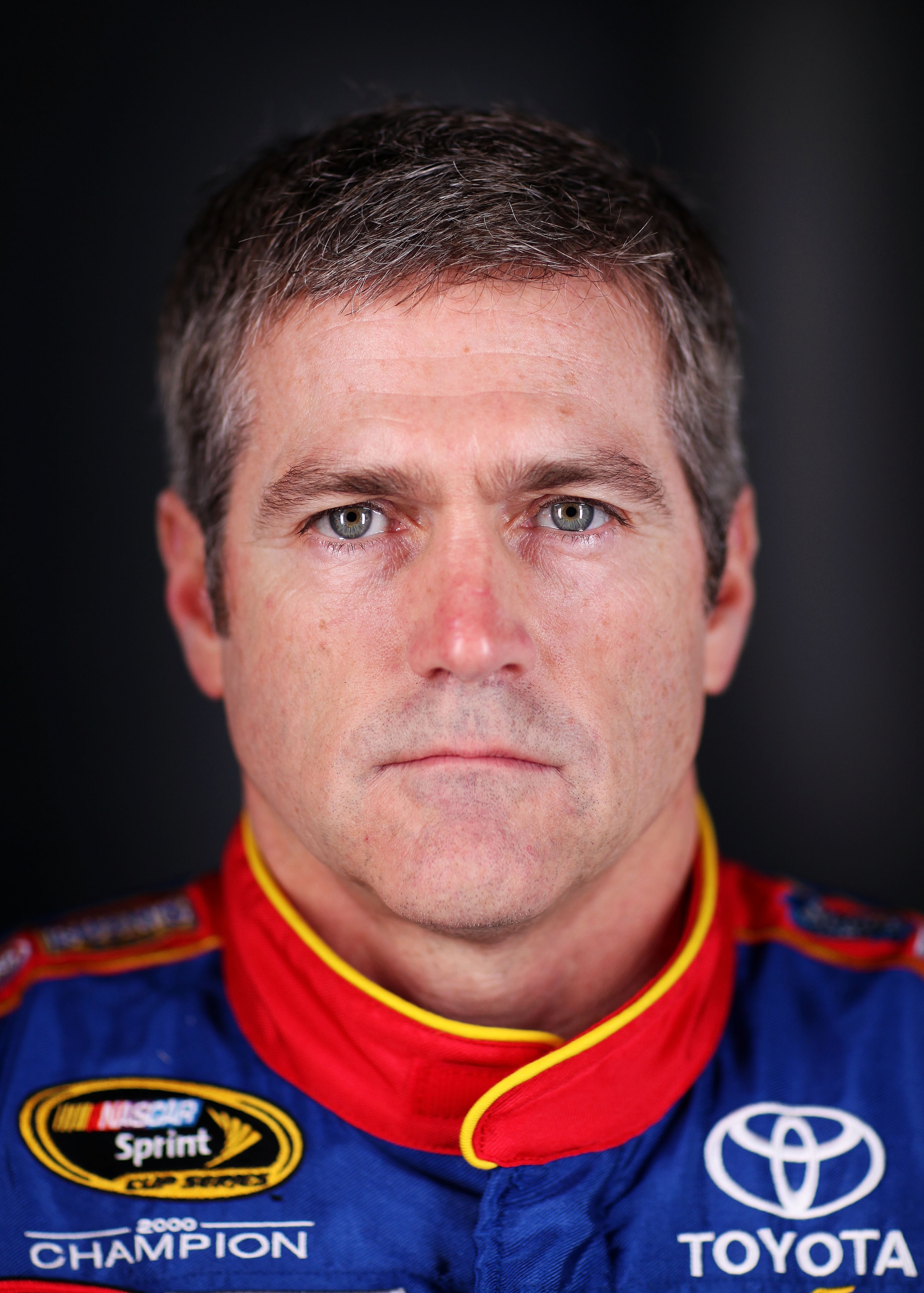 DAYTONA BEACH, FL - FEBRUARY 10:  Bobby Labonte, driver of the #47 Toyota, poses during the 2011 NASCAR Sprint Cup Series Media Day at Daytona International Speedway on February 10, 2011 in Daytona Beach, Florida.  (Photo by Nick Laham/Getty Images for NA