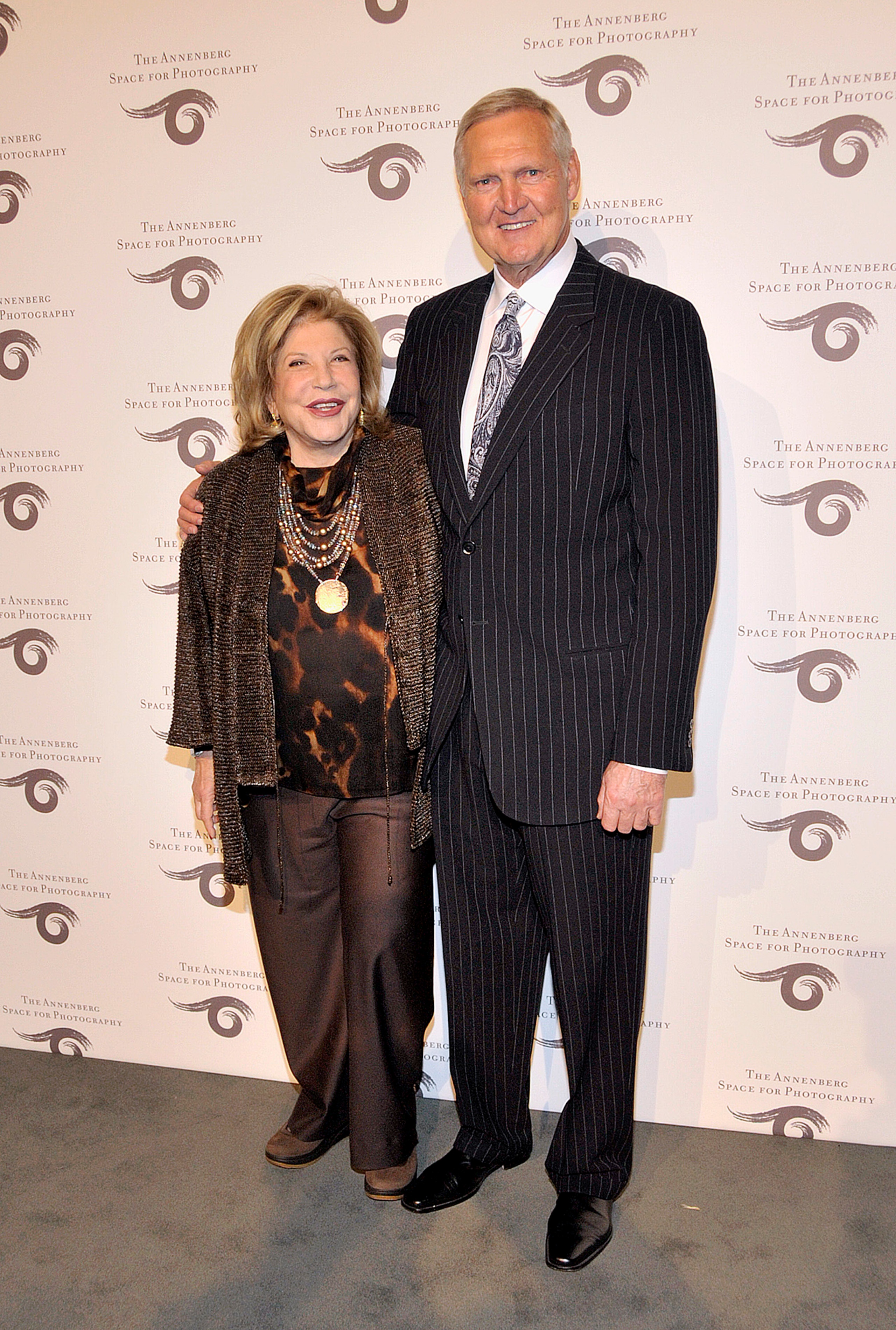 CENTURY CITY, CA - NOVEMBER 13:  (L-R Wallis Annenberg and Former NBA Player Jerry West attend the opening of SPORT: Iooss & Leifer at the Annenberg Space For Photography on November 13, 2009 in Century City, California.  (Photo by John M. Heller/Getty Im