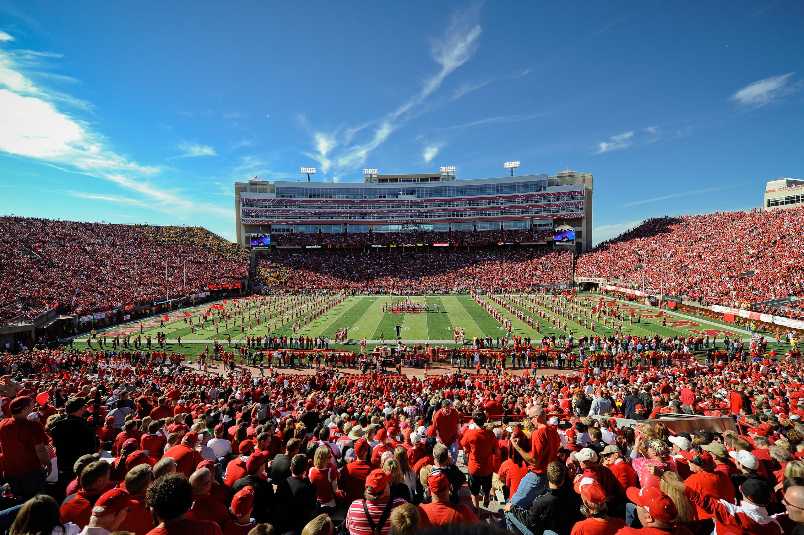LINCOLN, NE - OCTOBER 30: The Husker faithful pack the stadium before the Nebraska Cornhuskers play the Missouri Tigers at Memorial Stadium on October 30, 2010 in Lincoln, Nebraska. Nebraska Defeated Missouri 31-17. (Photo by Eric Francis/Getty Images) LINCOLN, NE - OCTOBER 30: The Husker faithful pack the stadium before the Nebraska Cornhuskers play the Missouri Tigers at Memorial Stadium on October 30, 2010 in Lincoln, Nebraska. Nebraska Defeated Missouri 31-17. (Photo by Eric Francis/Getty Images)