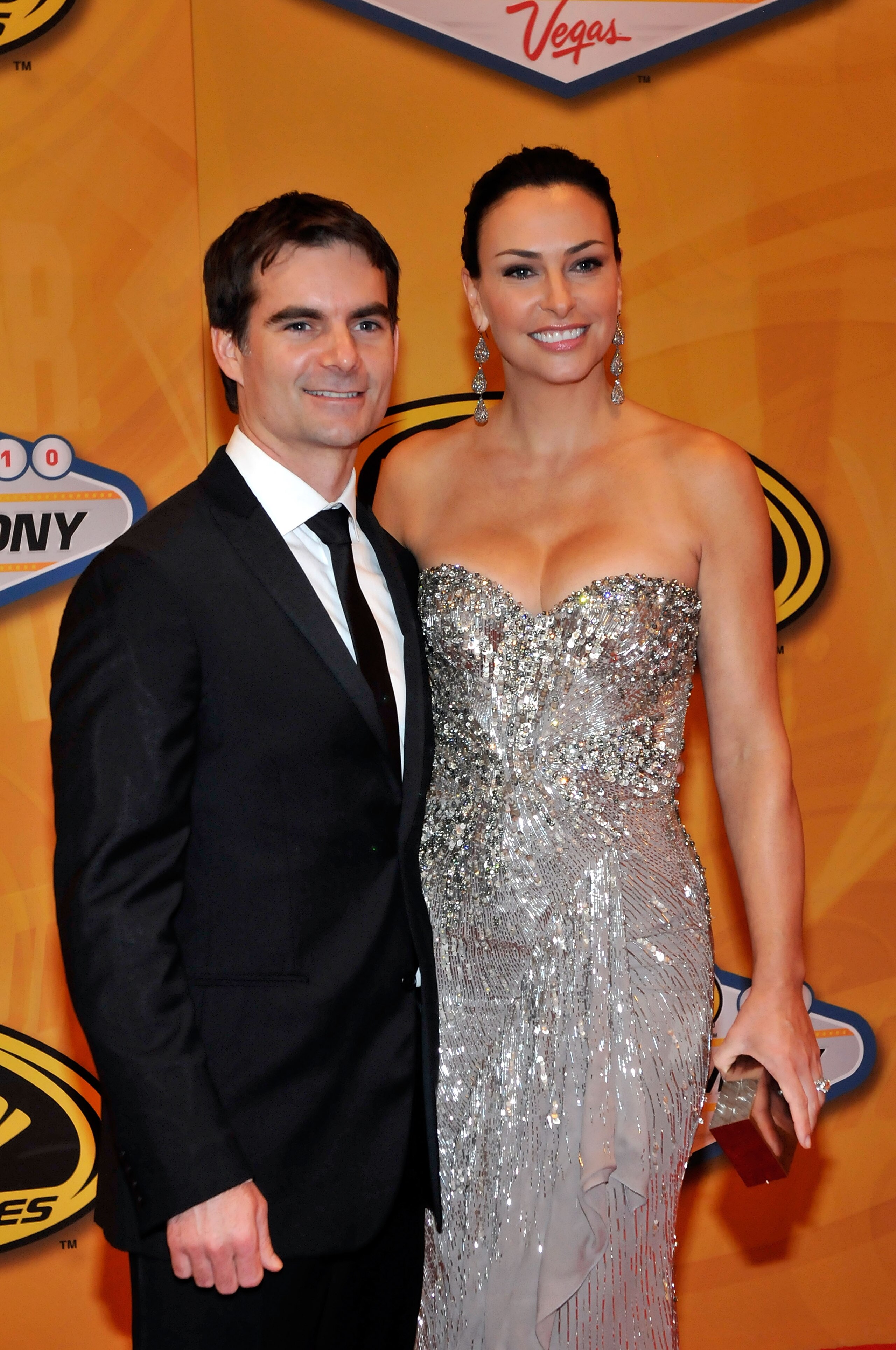 LAS VEGAS, NV - DECEMBER 03:  (L-R) NASCAR driver Jeff Gordon and his wife Ingrid Vandebosch attend the NASCAR Sprint Cup Series awards banquet at the Wynn Las Vegas Hotel on December 3, 2010 in Las Vegas, Nevada.  (Photo by David Becker/Getty Images for
