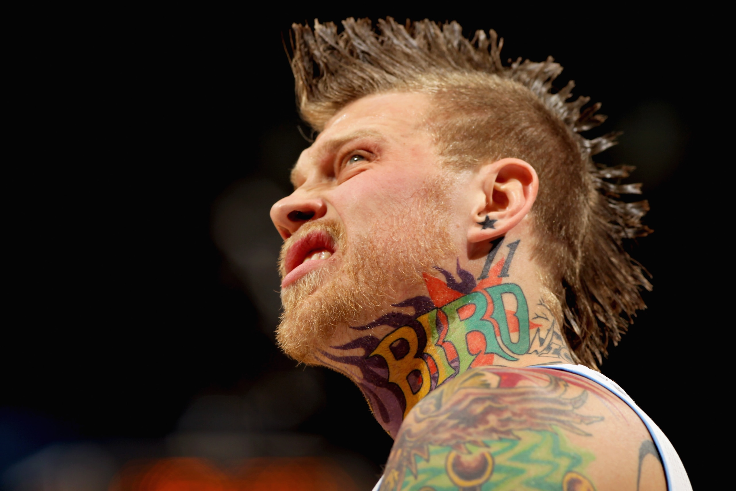 DENVER, CO - FEBRUARY 10:  Chris Andersen #11 of the Denver Nuggets looks on during a break in the action against the Dallas Mavericks during NBA action at the Pepsi Center on February 10, 2011 in Denver, Colorado. The Nuggets defeated the Mavericks 121-1