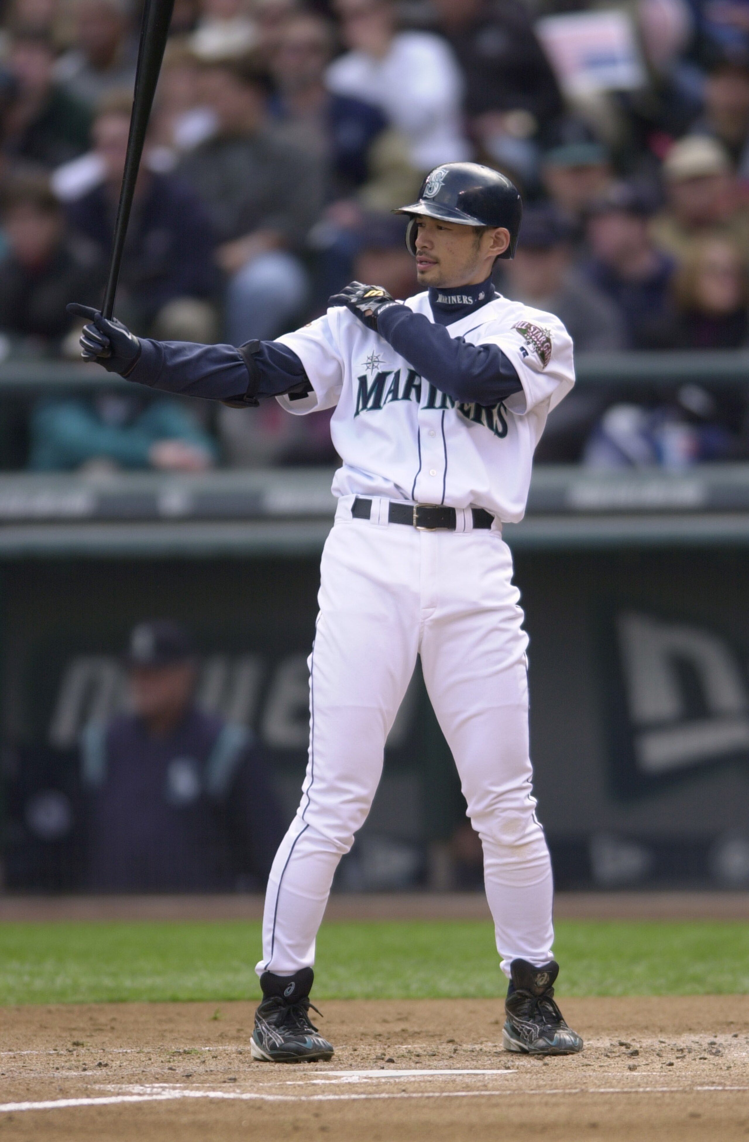 9 OCT 2001: Ichiro Suzuki #51 of the Seattle Mariners stands at the plate during game one of the American League Division Series against the Cleveland Indians at Safeco Field in Seattle, Washington. The Indians defeated the Mariners 5-0 to take a one game 9 OCT 2001: Ichiro Suzuki #51 of the Seattle Mariners stands at the plate during game one of the American League Division Series against the Cleveland Indians at Safeco Field in Seattle, Washington. The Indians defeated the Mariners 5-0 to take a one game