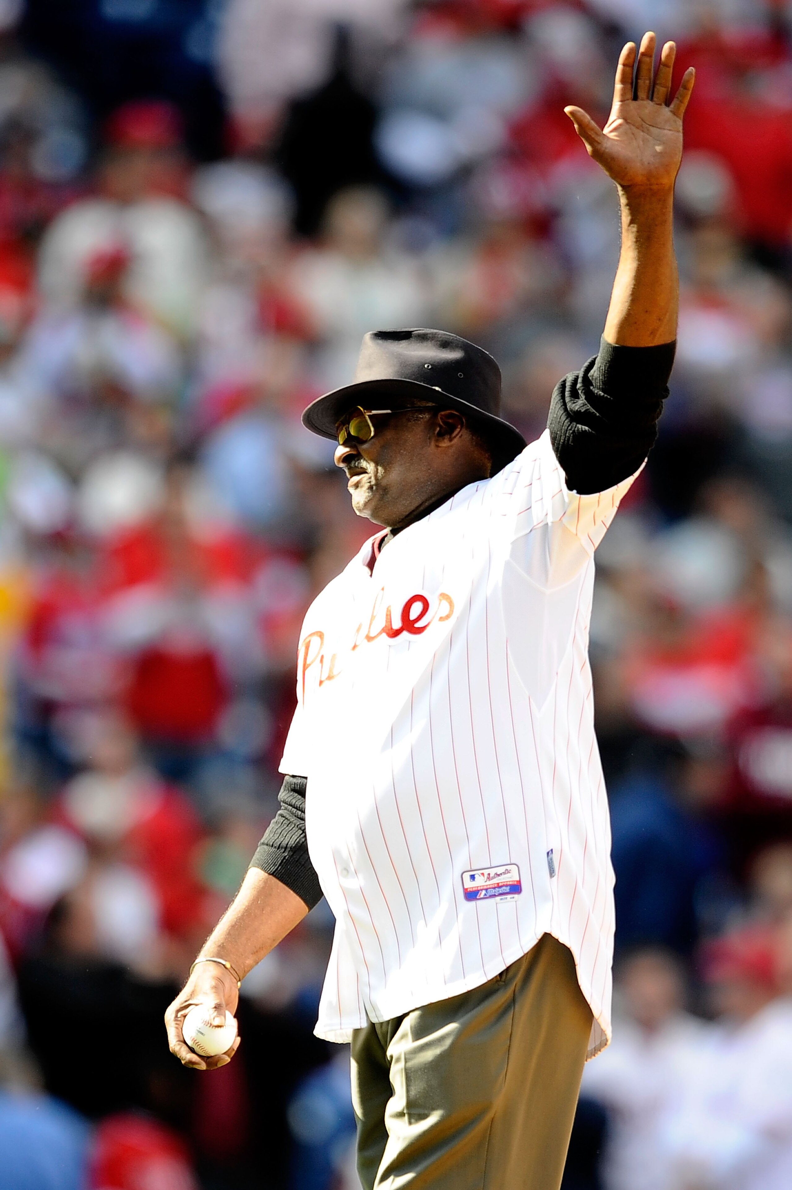 PHILADELPHIA - OCTOBER 07: Dick Allen, former player for the Philadelphia Phillies gets set to throw out the ceremonial first pitch prior to Game One of the NLDS between the Philadelphia Phillies and the Colorado Rockies during the 2009 MLB Playoffs at C PHILADELPHIA - OCTOBER 07: Dick Allen, former player for the Philadelphia Phillies gets set to throw out the ceremonial first pitch prior to Game One of the NLDS between the Philadelphia Phillies and the Colorado Rockies during the 2009 MLB Playoffs at C