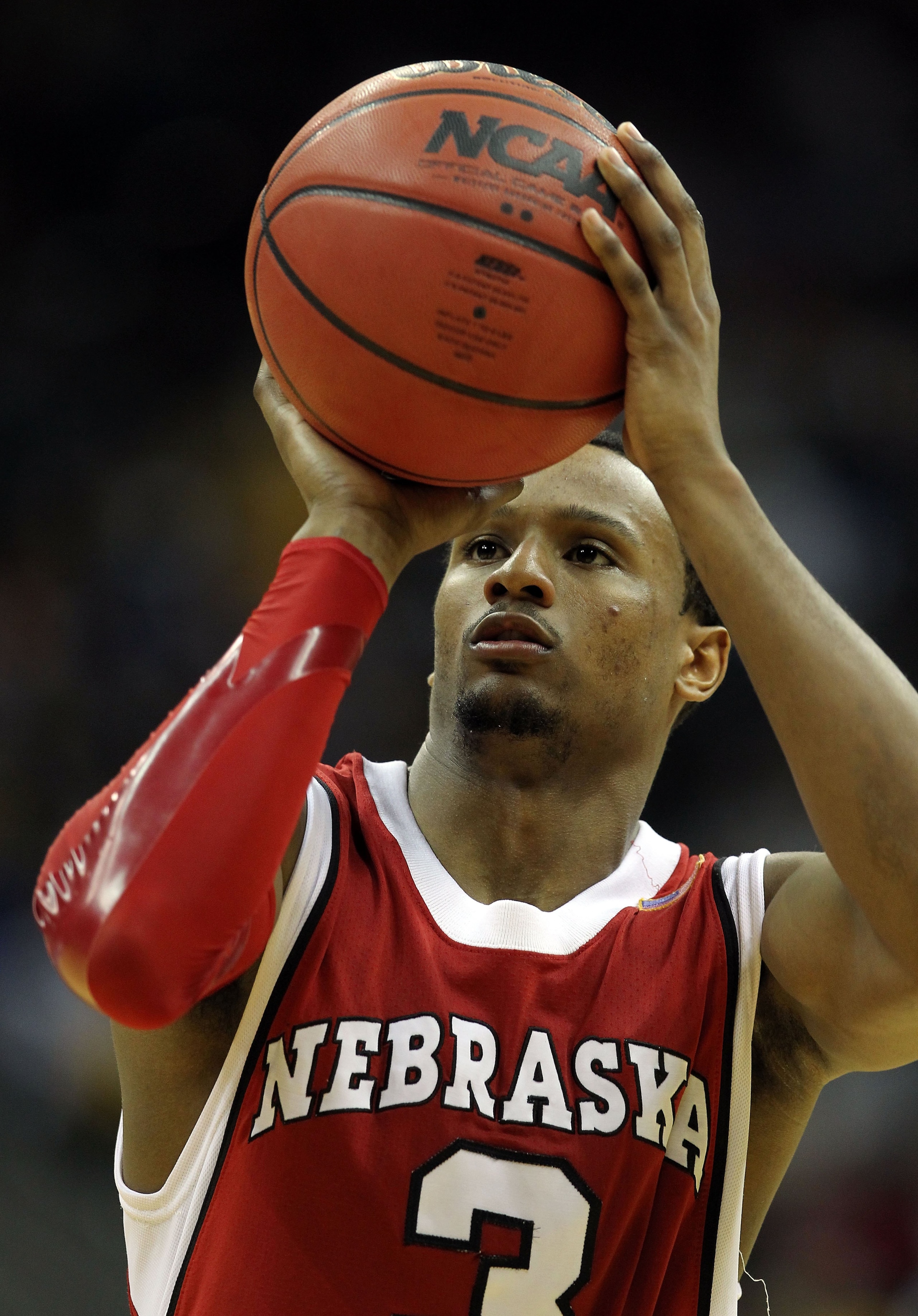 KANSAS CITY, MO - MARCH 10:  Brandon Richardson #3 of the Nebraska Cornhuskers shoots a free throw in the second half against the Missouri Tigers during the first round game of the 2010 Phillips 66 Big 12 Men's Basketball Tournament at the Sprint Center o