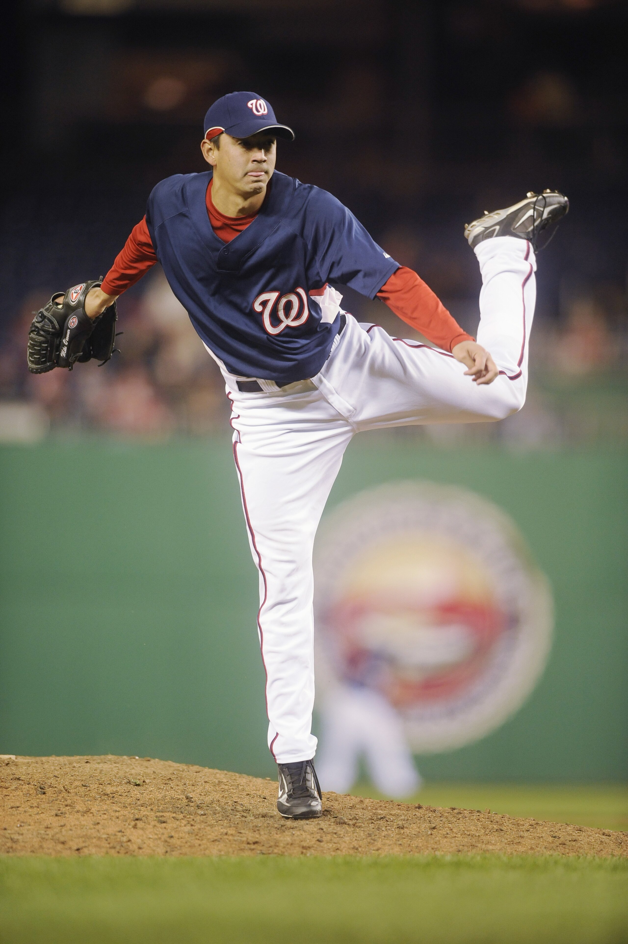 WASHINGTON - MARCH 29 :  Mike O'Conner #45 of the Washington Nationals pitches during an exhibition game against the Baltimore Orioles on March 29, 2008 in Washington D.C.  (Photo by Mitchell Layton/Getty Images)