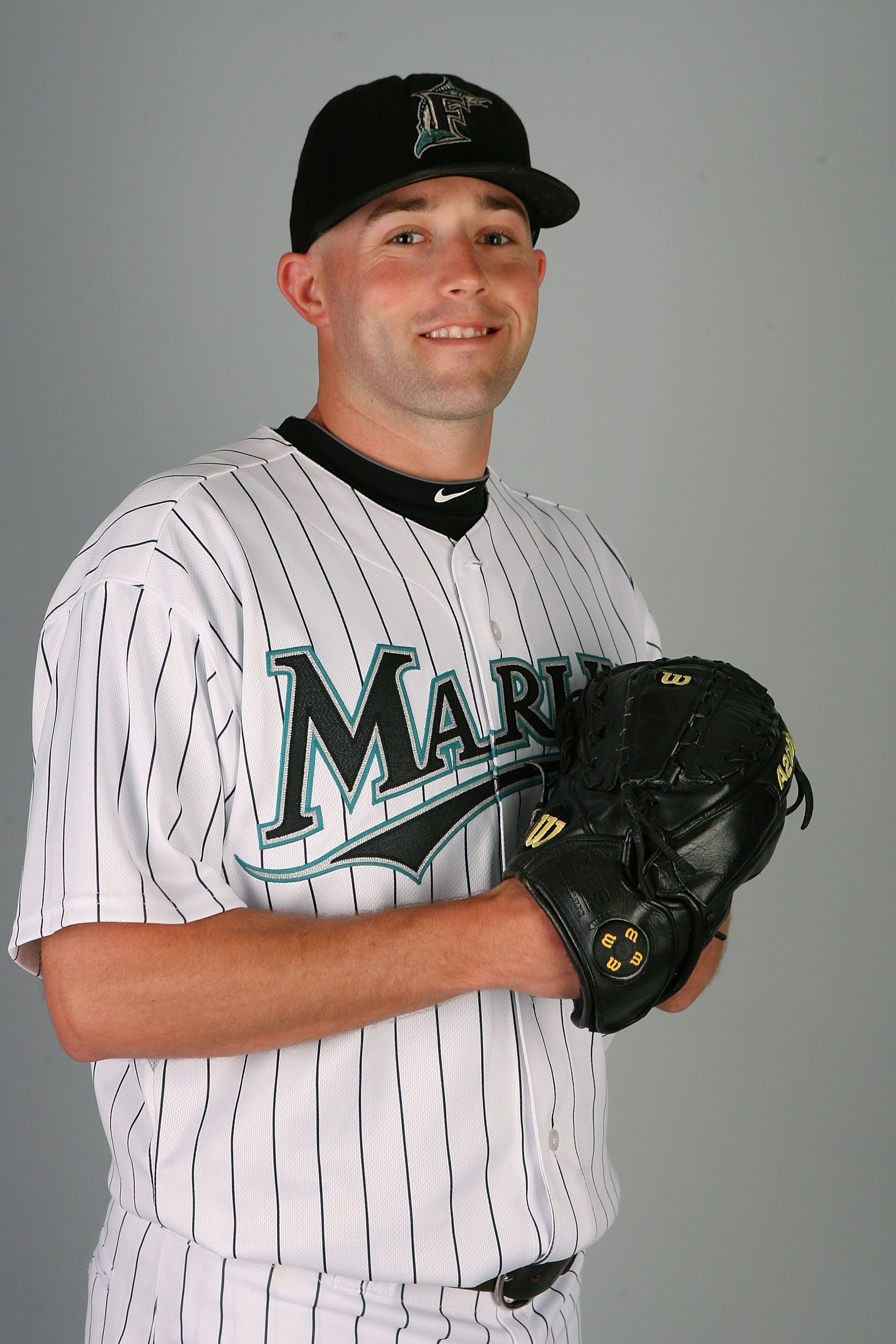 JUPITER, FL - MARCH 02:  Pitcher Taylor Tankersley #57 of the Florida Marlins poses during photo day at Roger Dean Stadium on March 2, 2010 in Jupiter, Florida.  (Photo by Doug Benc/Getty Images)