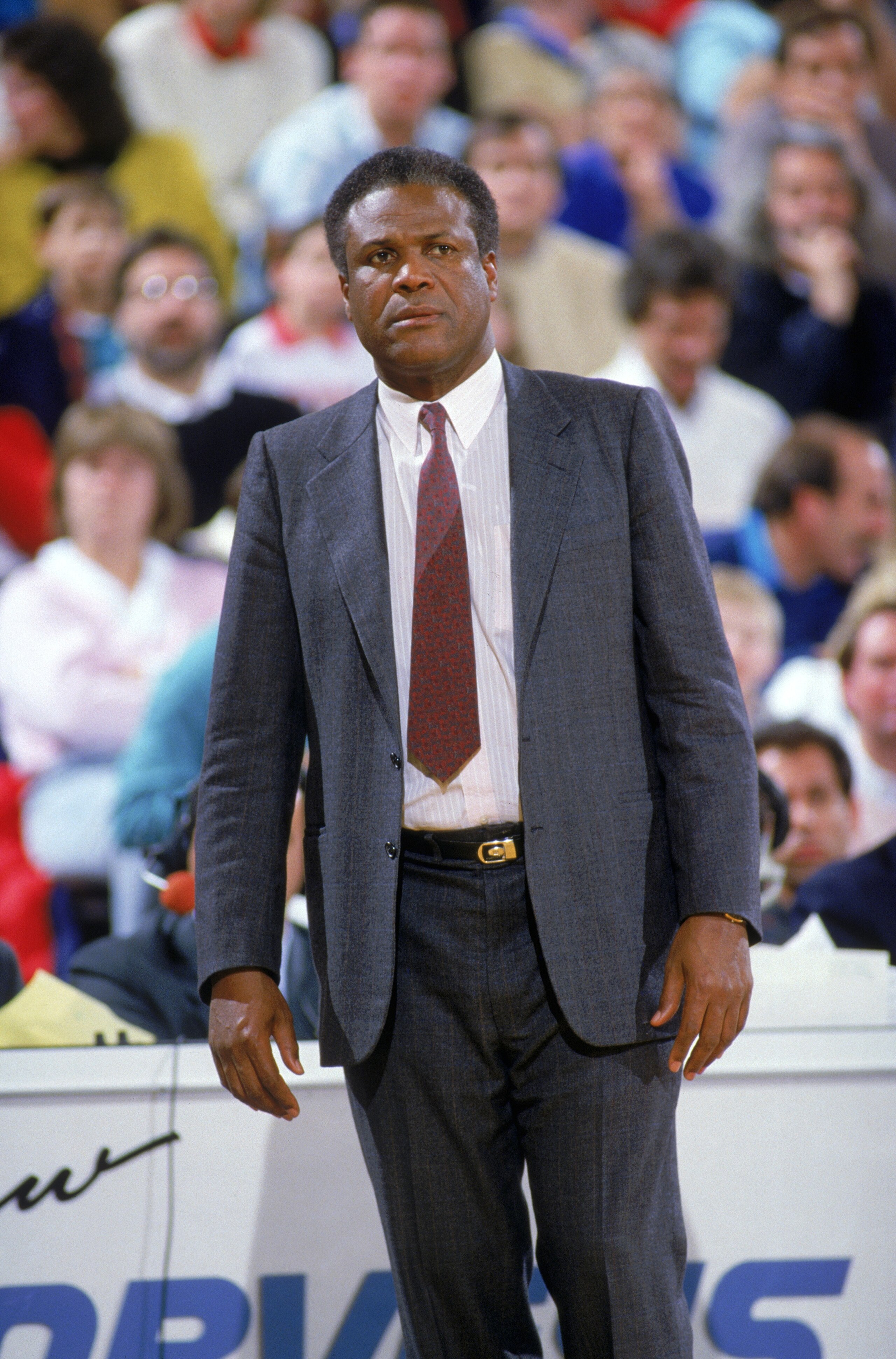 UNDATED:  Head coach K.C. Jones of the Boston Celtics looks on during a NBA season game.  K.C. Jones was the head coach of the Boston Celtics from 1983-1988.  (Photo by Otto Greule Jr/Getty Images)