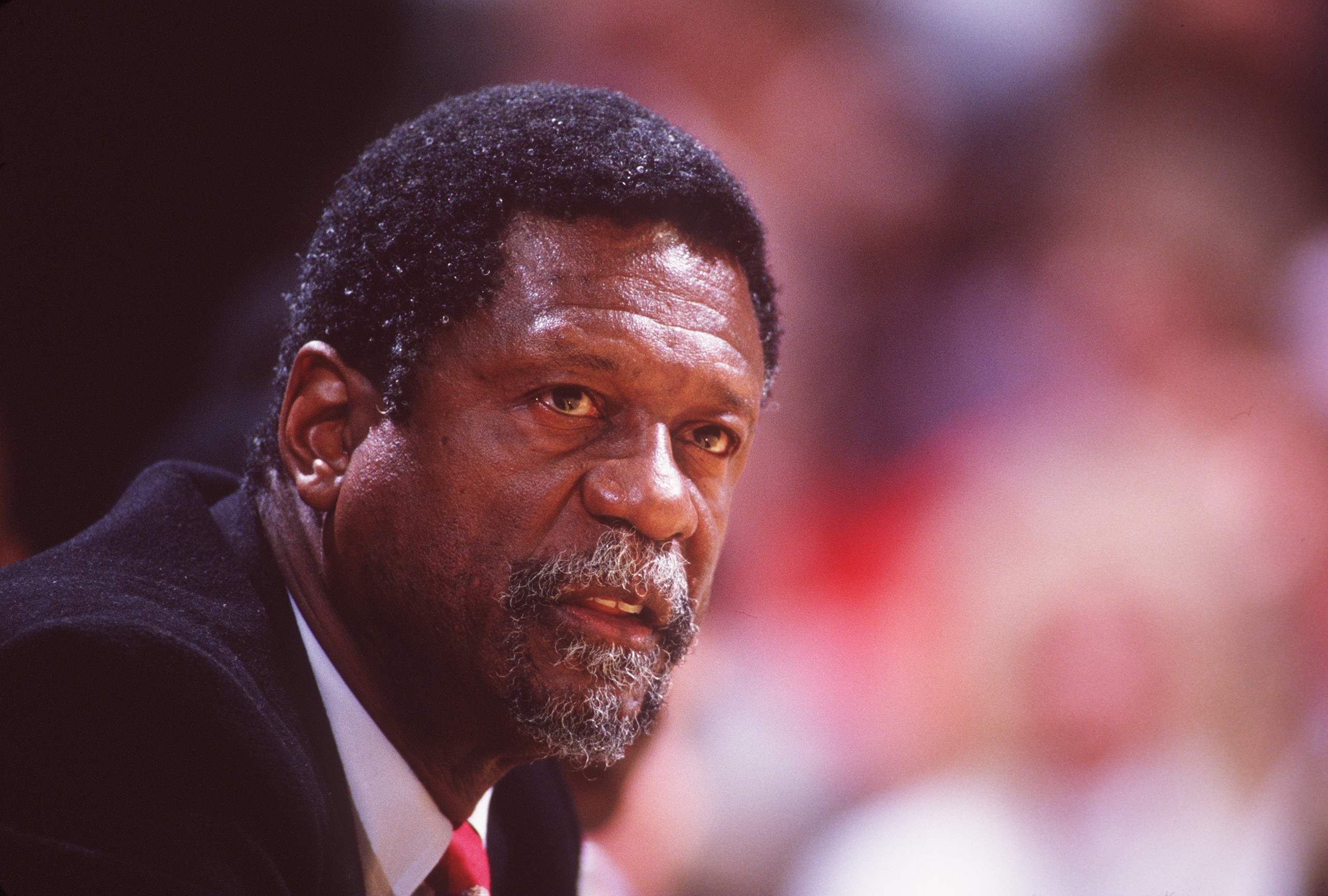 Undated:  Former NBA star Bill Russell during a basketball game.   Mandatory Credit: Allsport USA/ALLSPORT