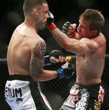 Sean Sherk landing an uppercut on Frankie Edgar